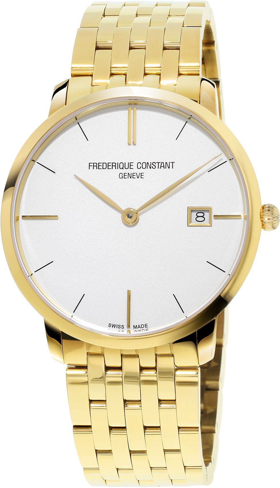 Frederique Constant Slimline Gent White Dial 38.4  mm Quartz Watch For Men - 1