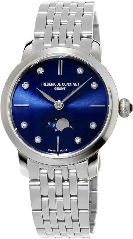 Frederique Constant Slimline Moonphase Blue Dial 30 mm Quartz Watch For Women - 1