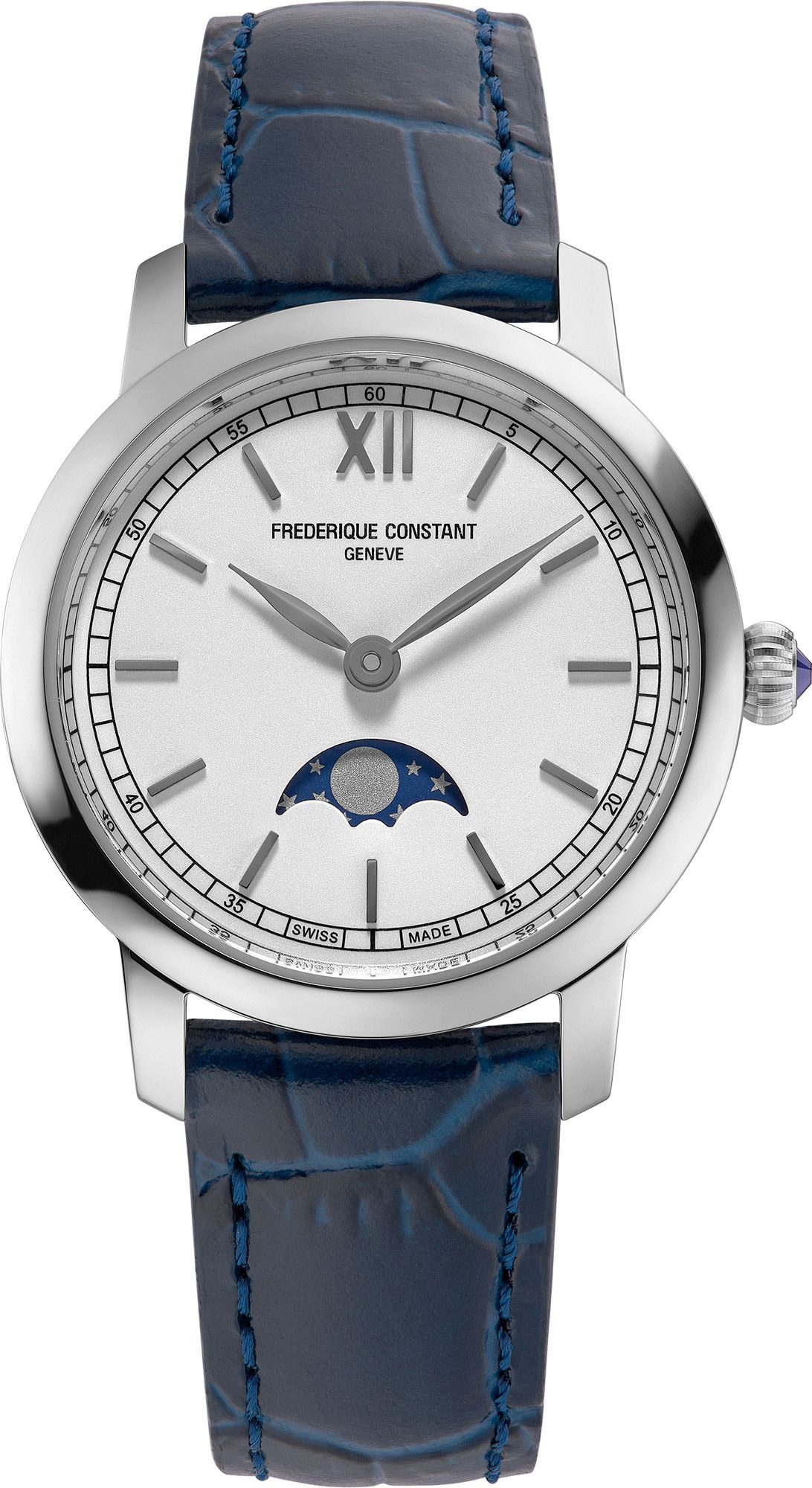 Frederique Constant Slimline Ladies MoonPhase 30 mm Watch in White 