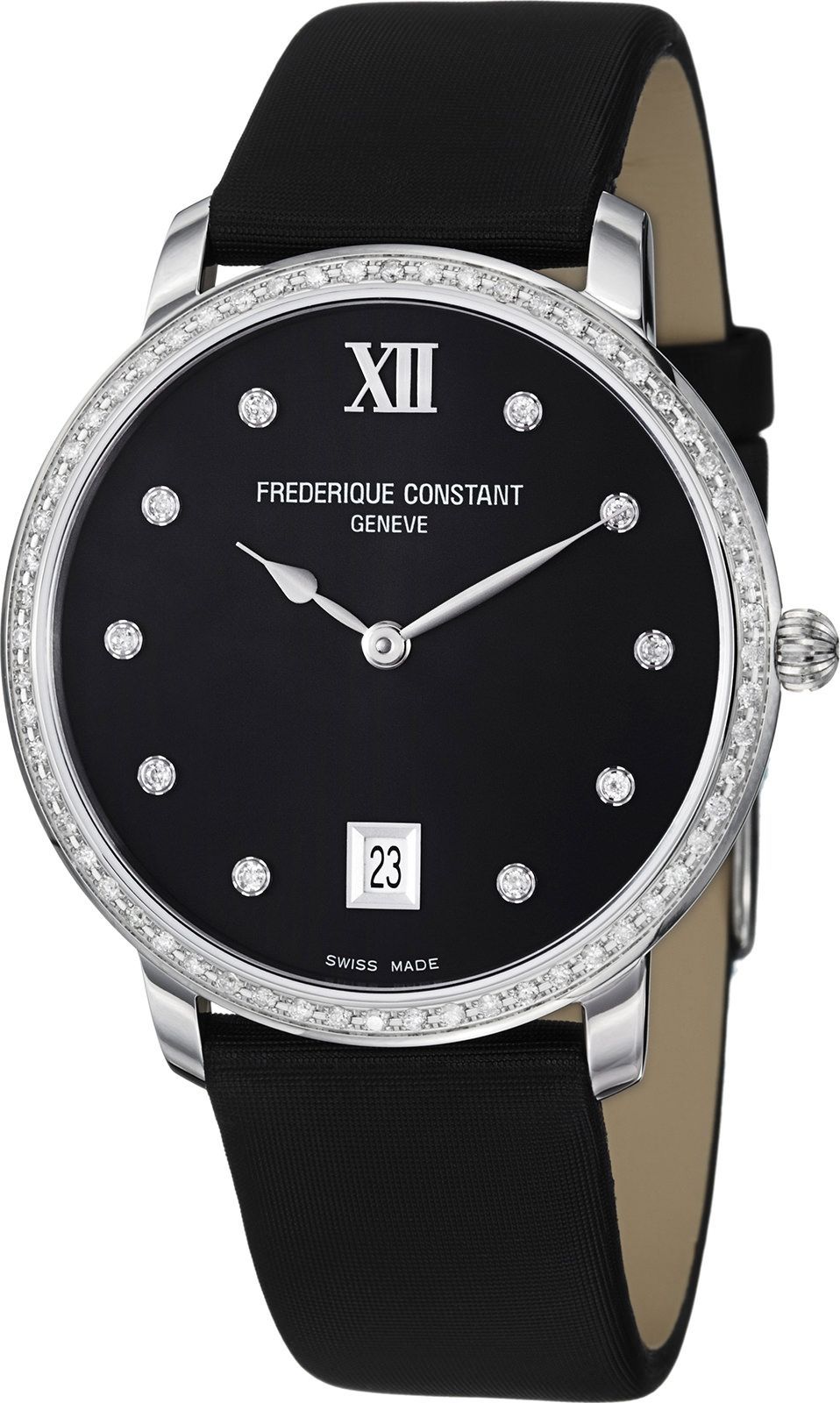 Frederique Constant Slimline  Black Dial 37 mm Quartz Watch For Women - 1