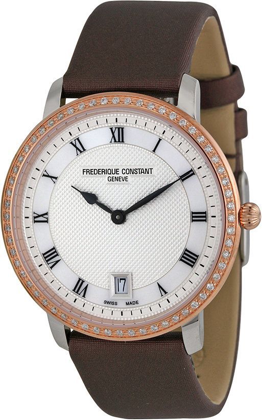 Frederique Constant Slimline Mid Size Silver Dial 37 mm Quartz Watch For Women - 1