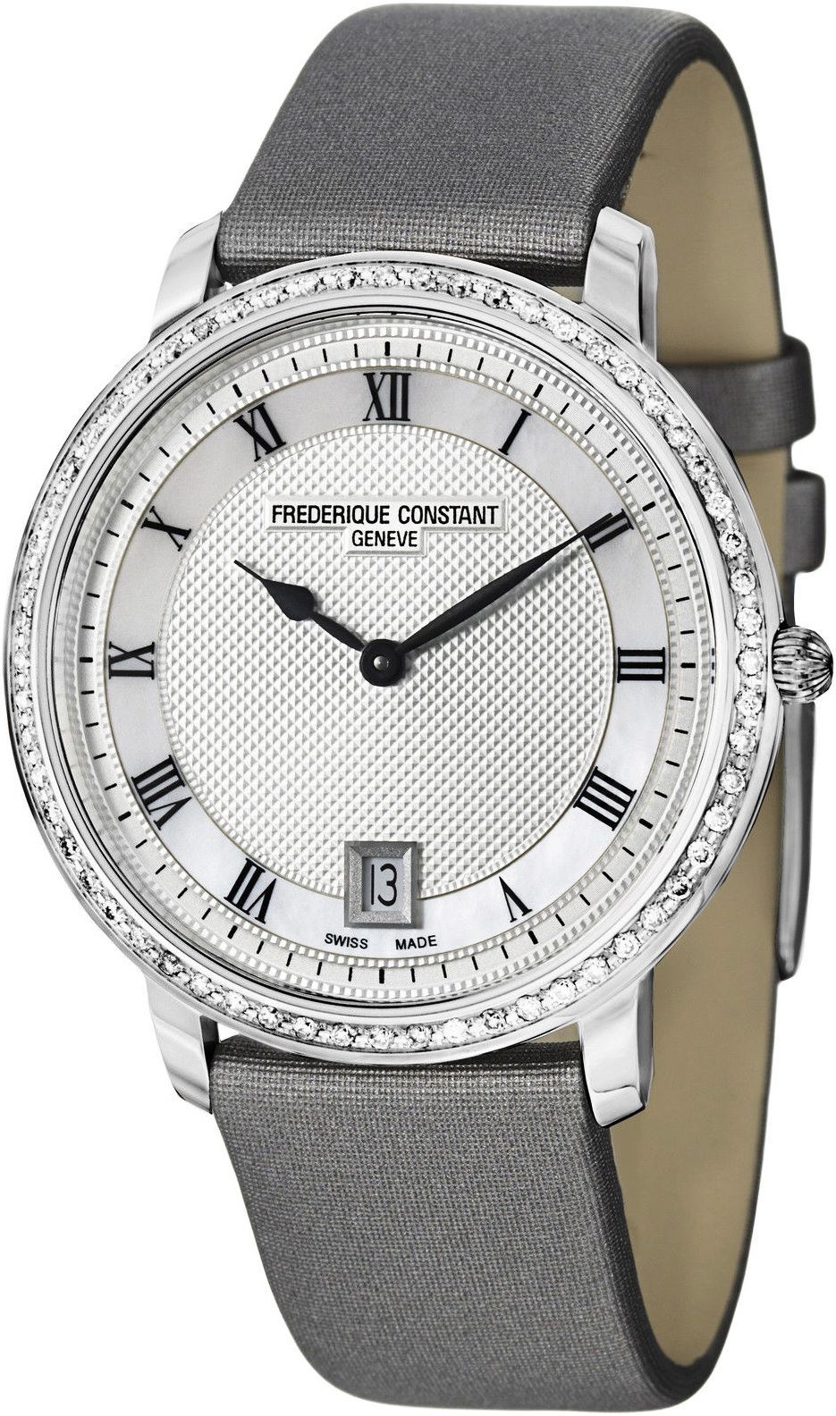 Frederique Constant Slimline  Silver Dial 37 mm Quartz Watch For Women - 1