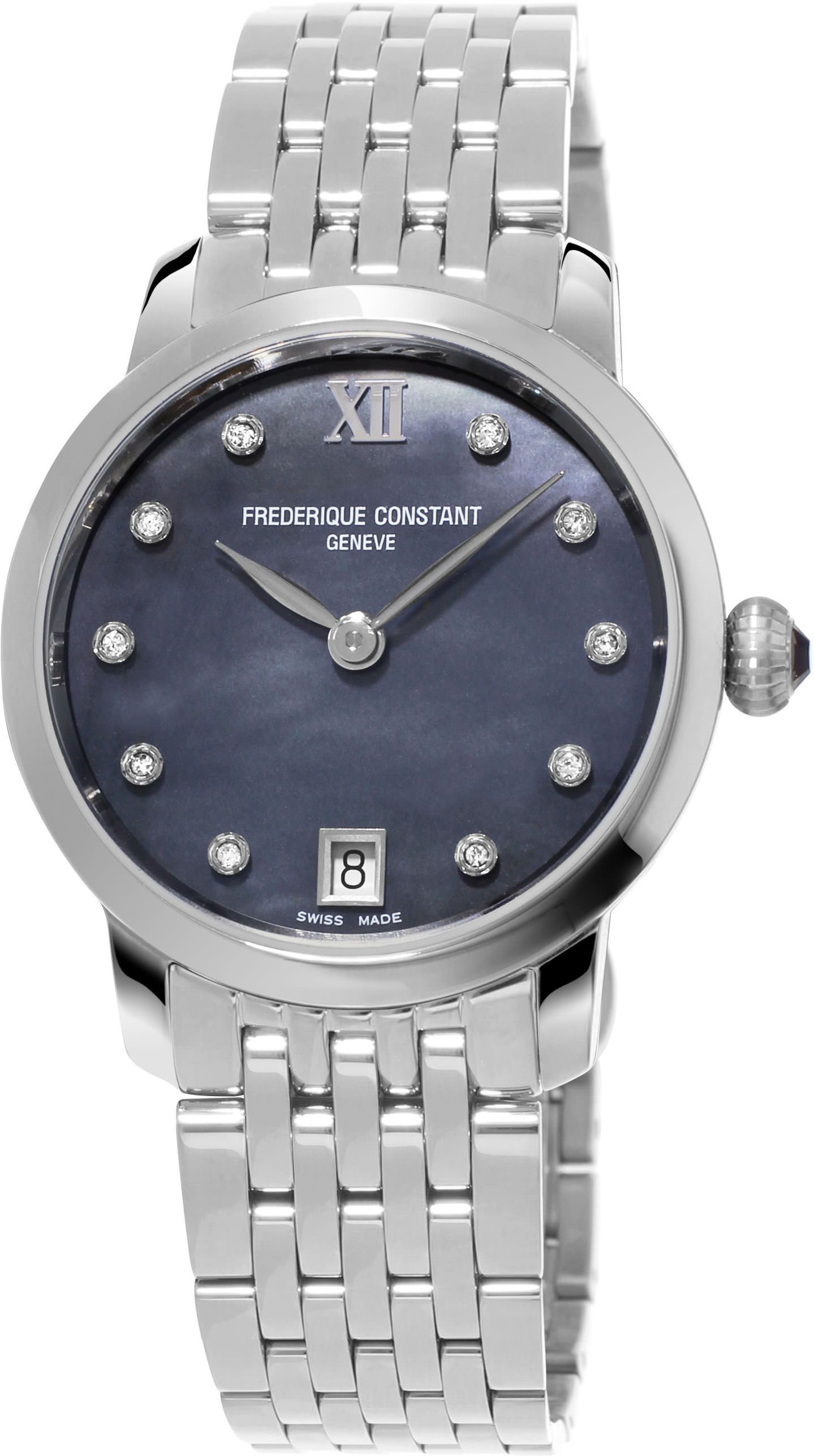 Frederique Constant Slimline Slimline Ladies Grey MOP Dial 30 mm Quartz Watch For Women - 1