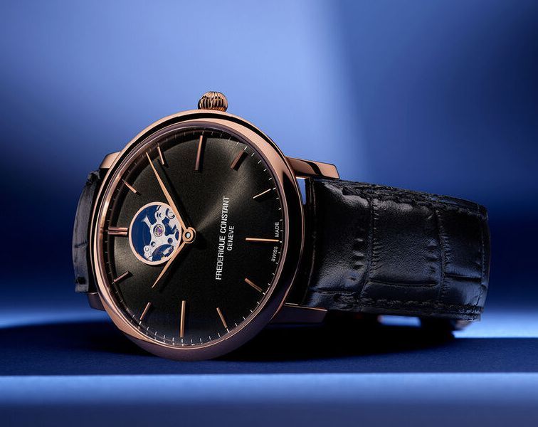 Frederique Constant Slimline Slimline Heart Beat Automatic Black Dial 40 mm Automatic Watch For Men - 4