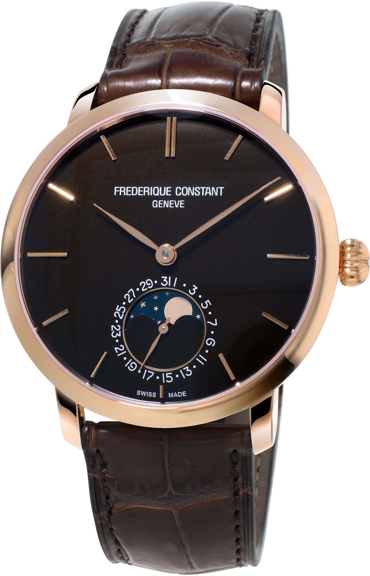 Frederique Constant Manufacture Slimline Moonphase Brown Dial 42 mm Automatic Watch For Men - 1