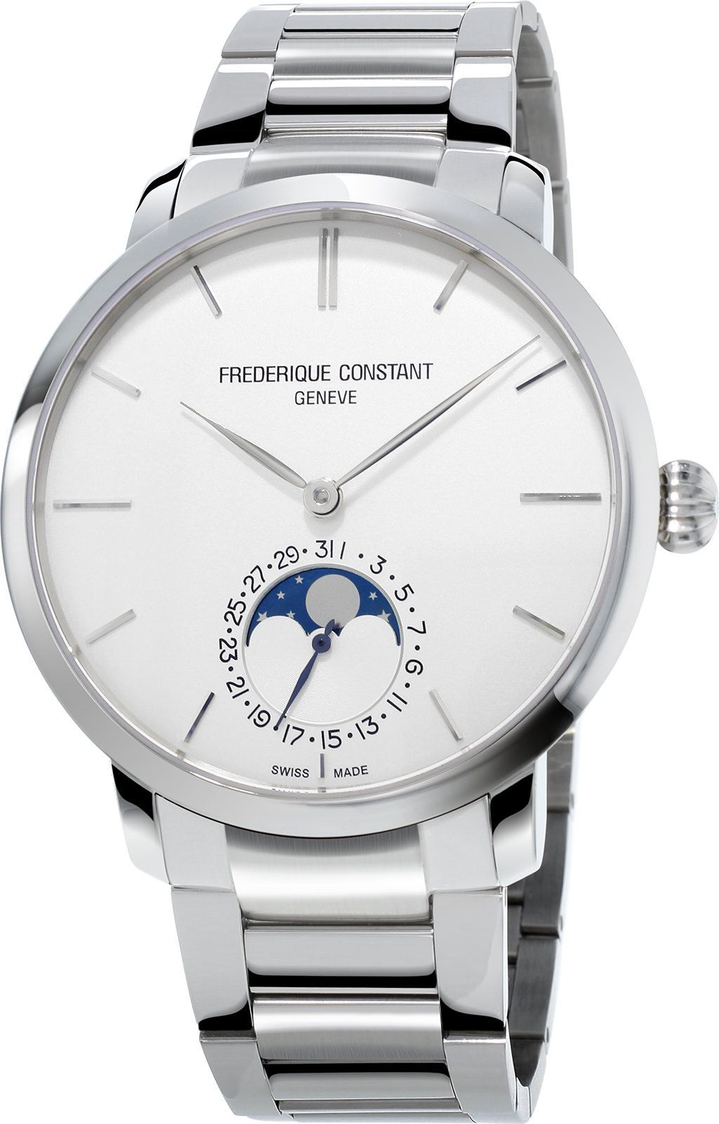 Frederique Constant Slimline Moonphase Silver Dial 42 mm Automatic Watch For Men - 1