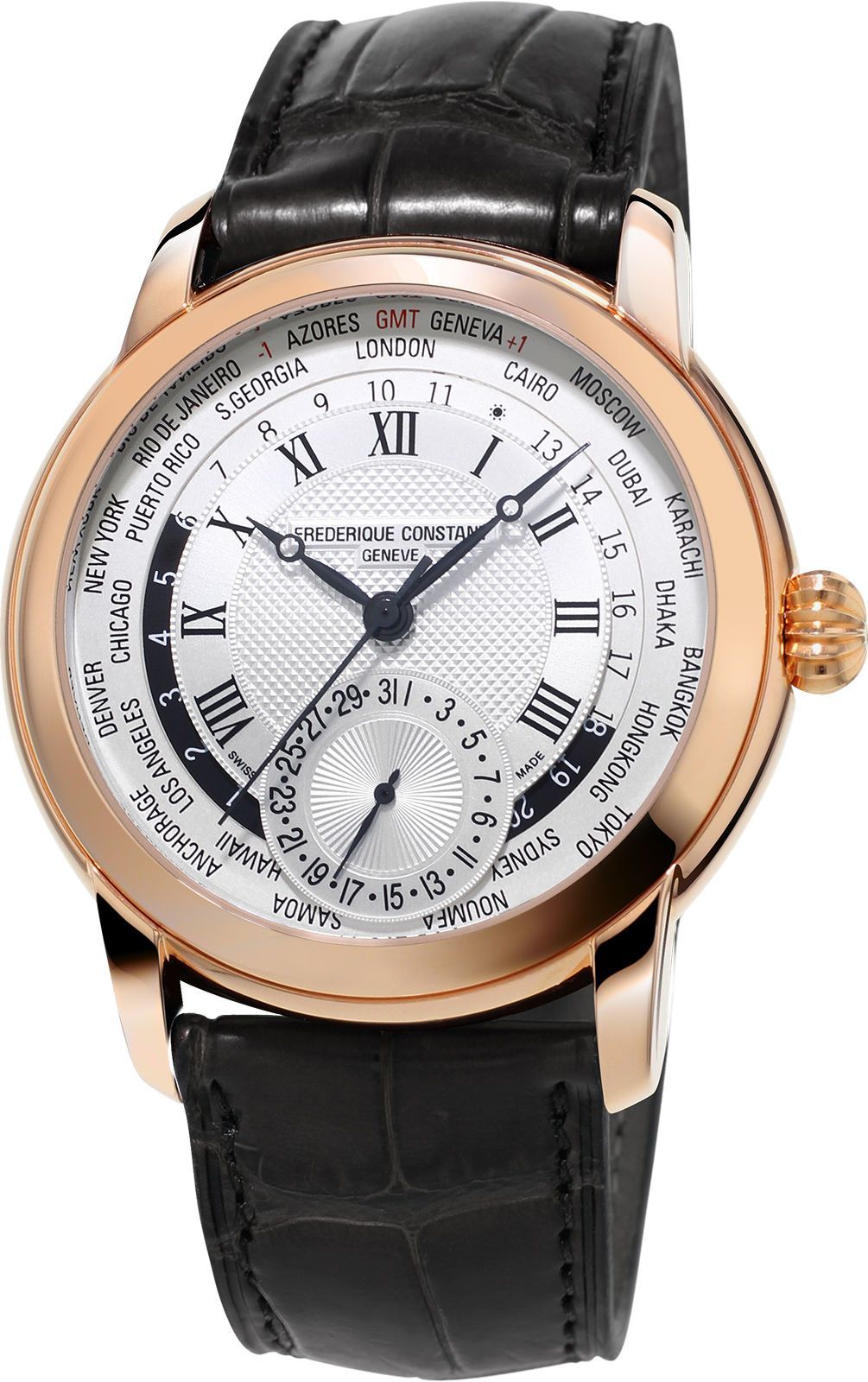 Frederique Constant Manufacture Classic Worldtimer Silver Dial 42 mm Automatic Watch For Men - 1