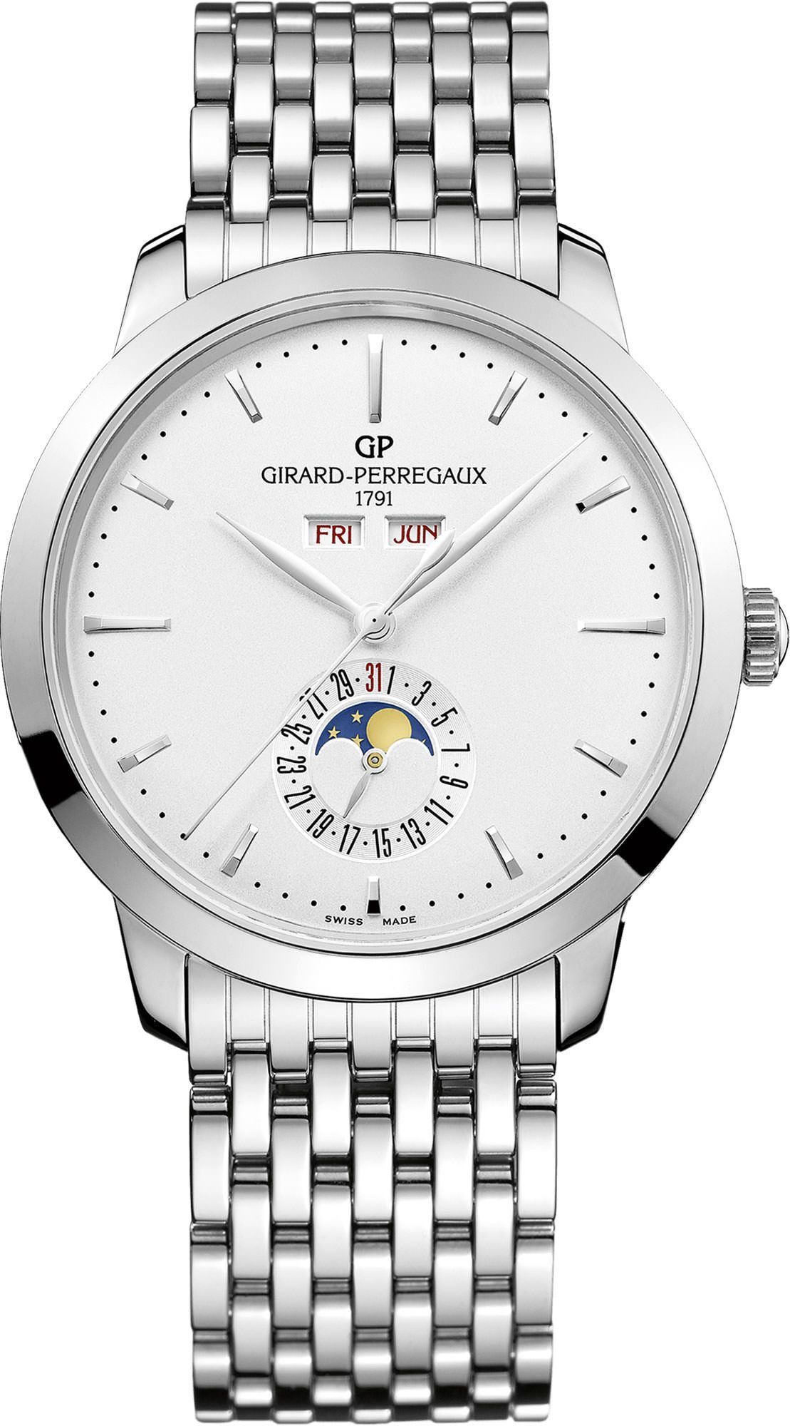 Girard-Perregaux 1966 Full Calendar Silver Dial 40 mm Automatic Watch For Men - 1