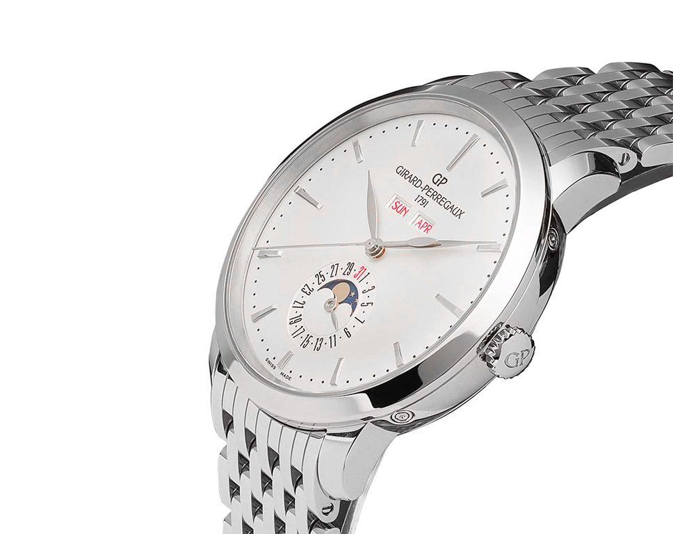 GirardPerregaux Full Calendar 40 mm Watch in Silver Dial