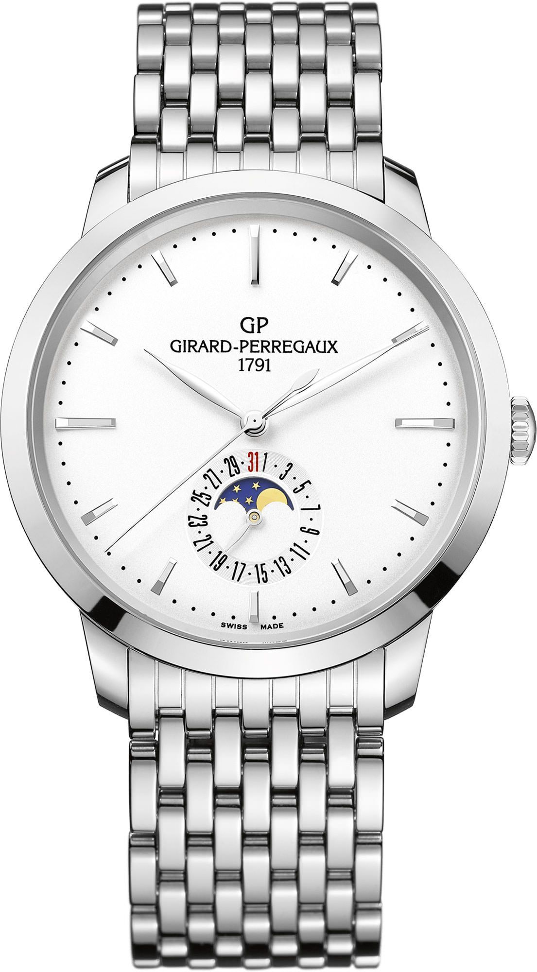 Girard-Perregaux Moon Phases 40 mm Watch in Silver Dial For Men - 1