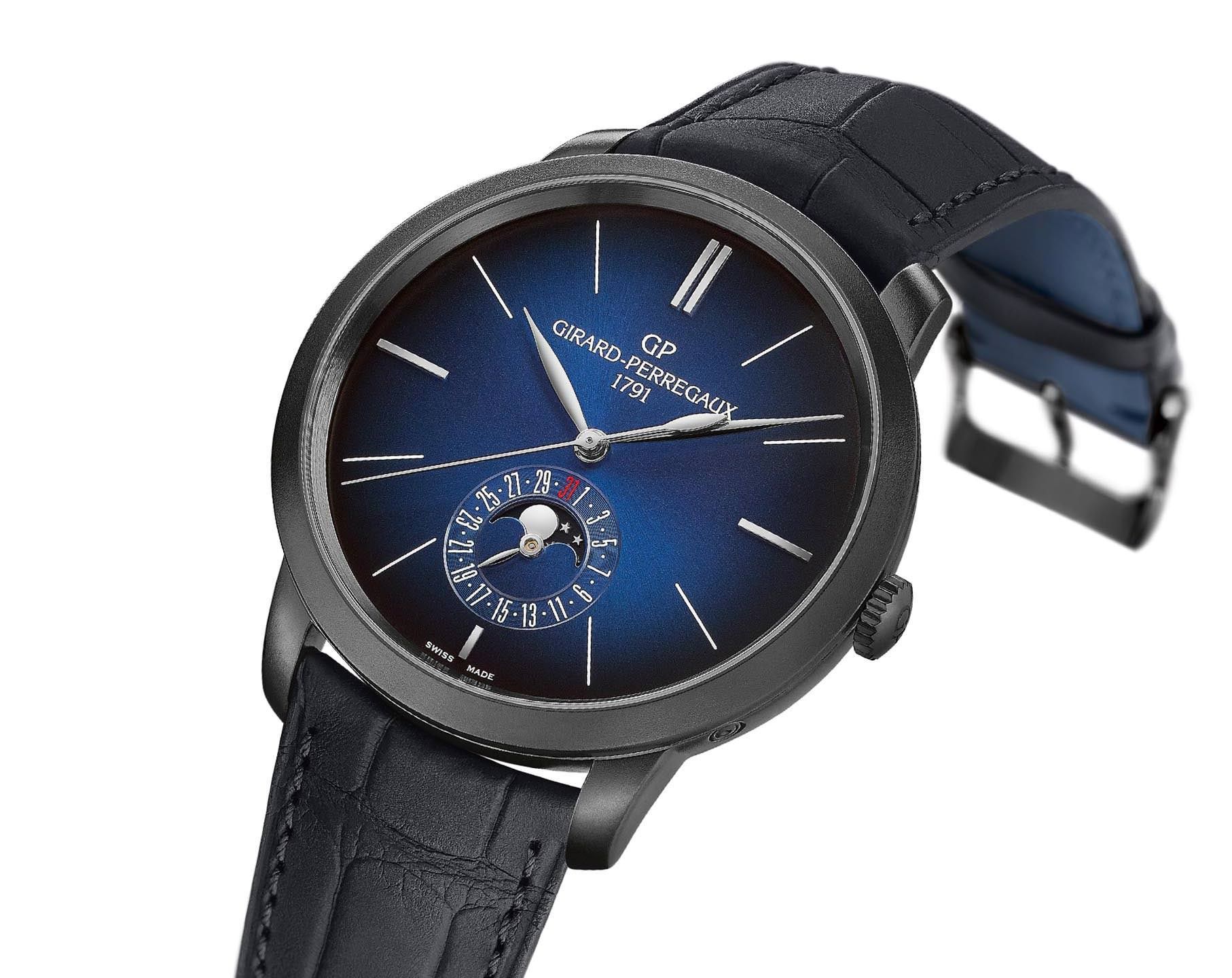 Girard-Perregaux Moon Phases 40 mm Watch in Blue Dial For Men - 2