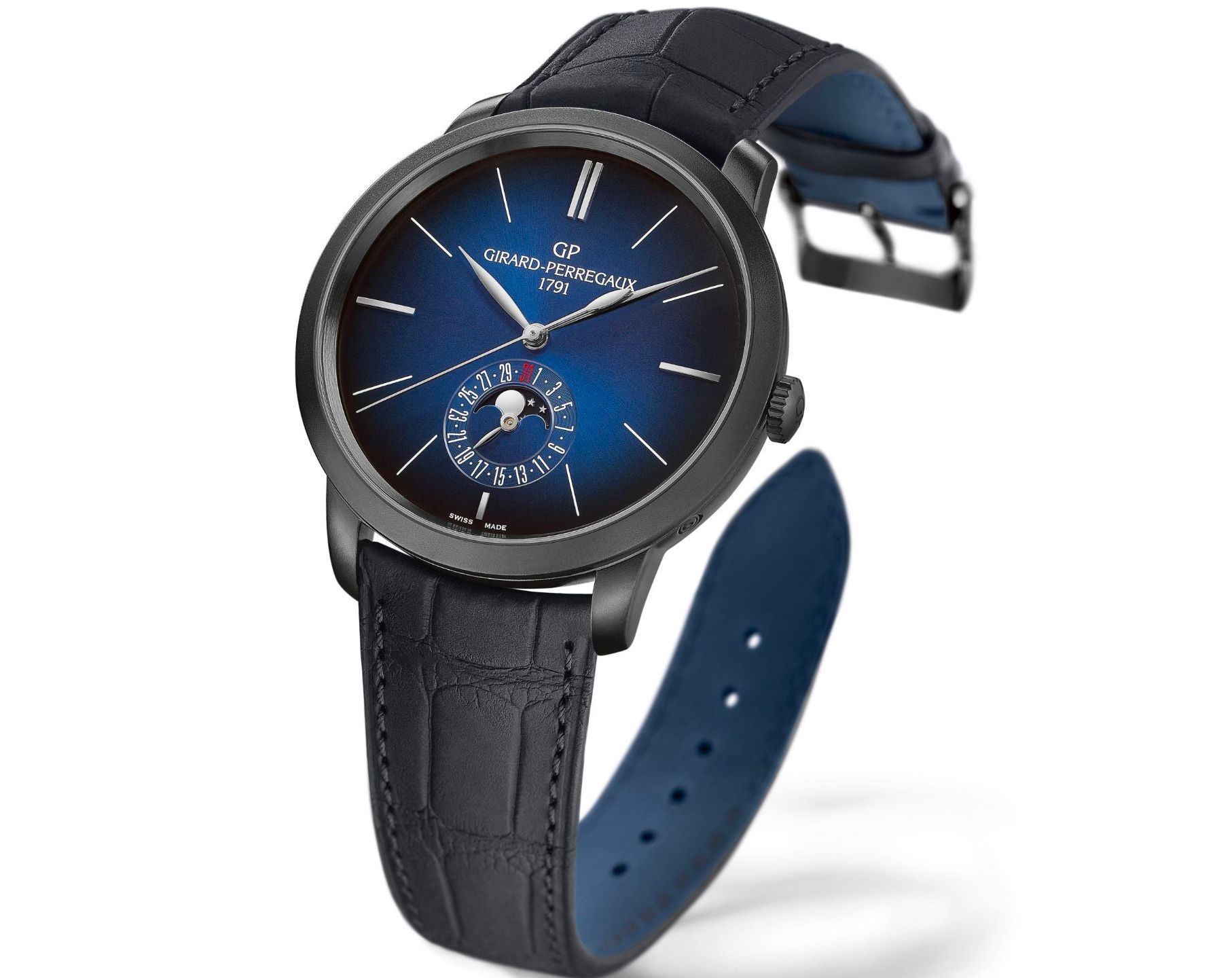 Girard-Perregaux Moon Phases 40 mm Watch in Blue Dial For Men - 7