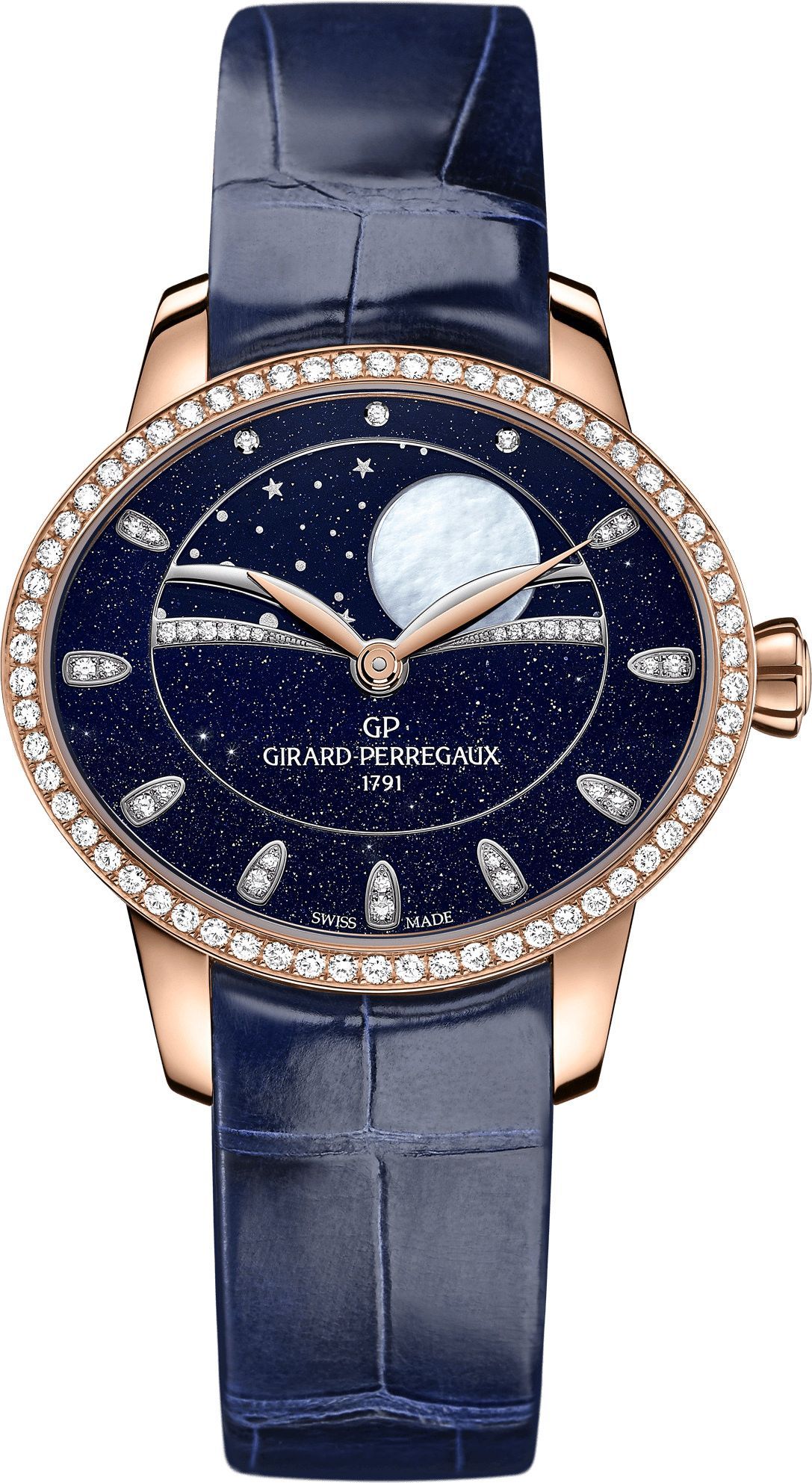 Girard-Perregaux Moon Phases 30.40 mm Watch in Blue Dial For Women - 1