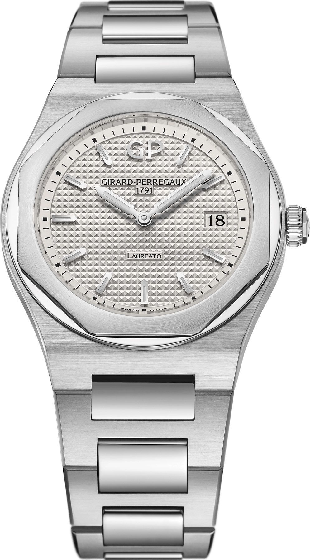 Girard-Perregaux Laureato Classic Laureato Silver Dial 34 mm Quartz Watch For Women - 1