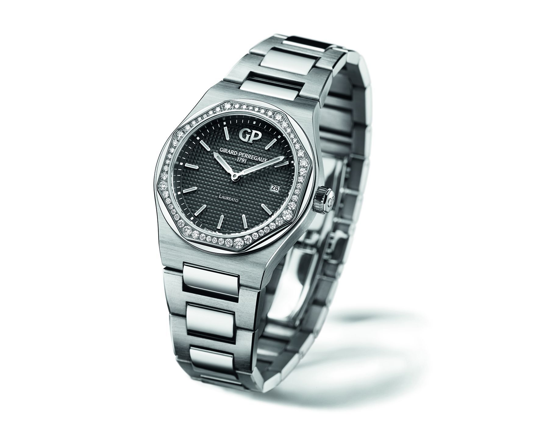 Girard-Perregaux Laureato Classic Laureato Grey Dial 34 mm Quartz Watch For Women - 4