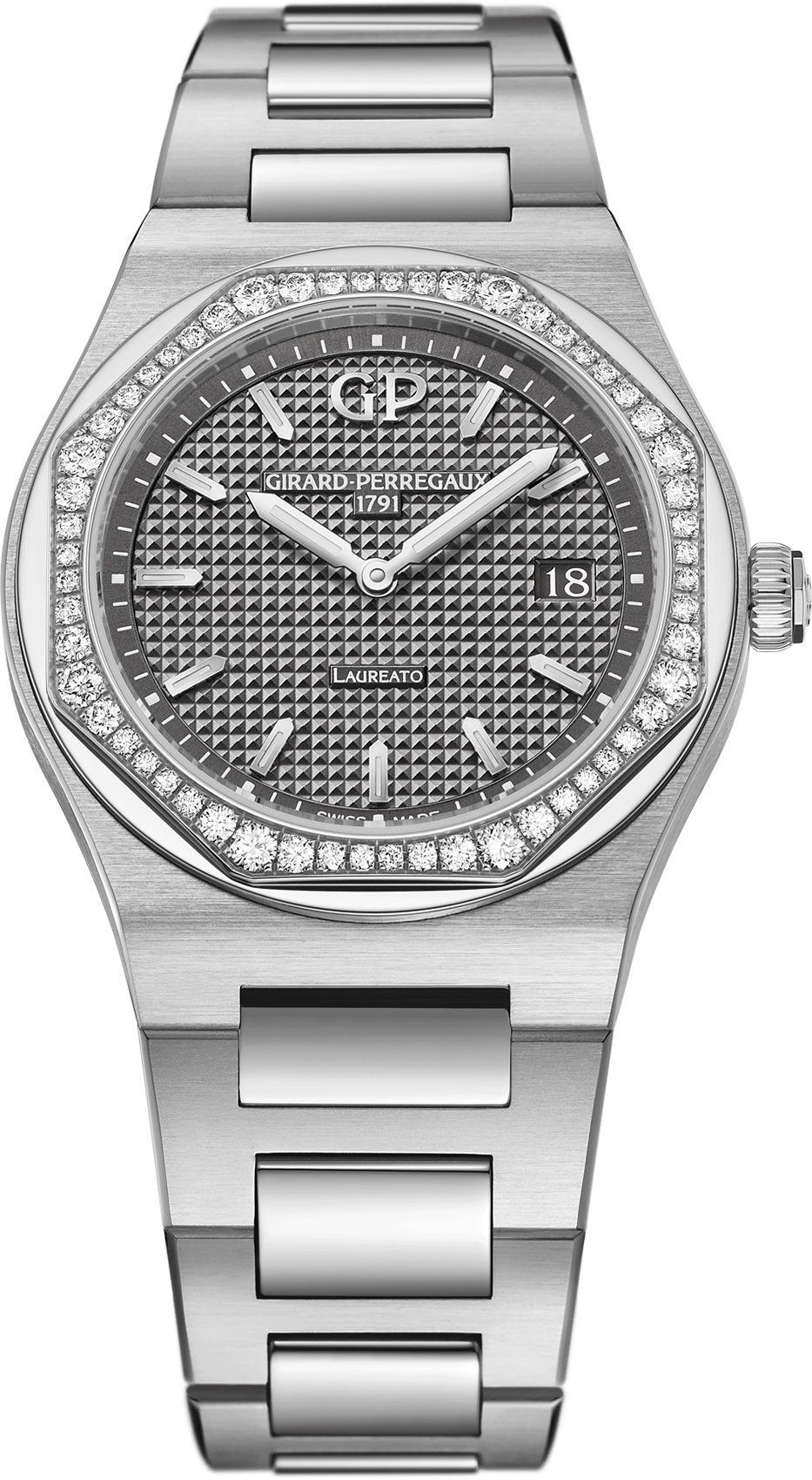 Girard-Perregaux Laureato Classic Laureato Grey Dial 34 mm Quartz Watch For Women - 1