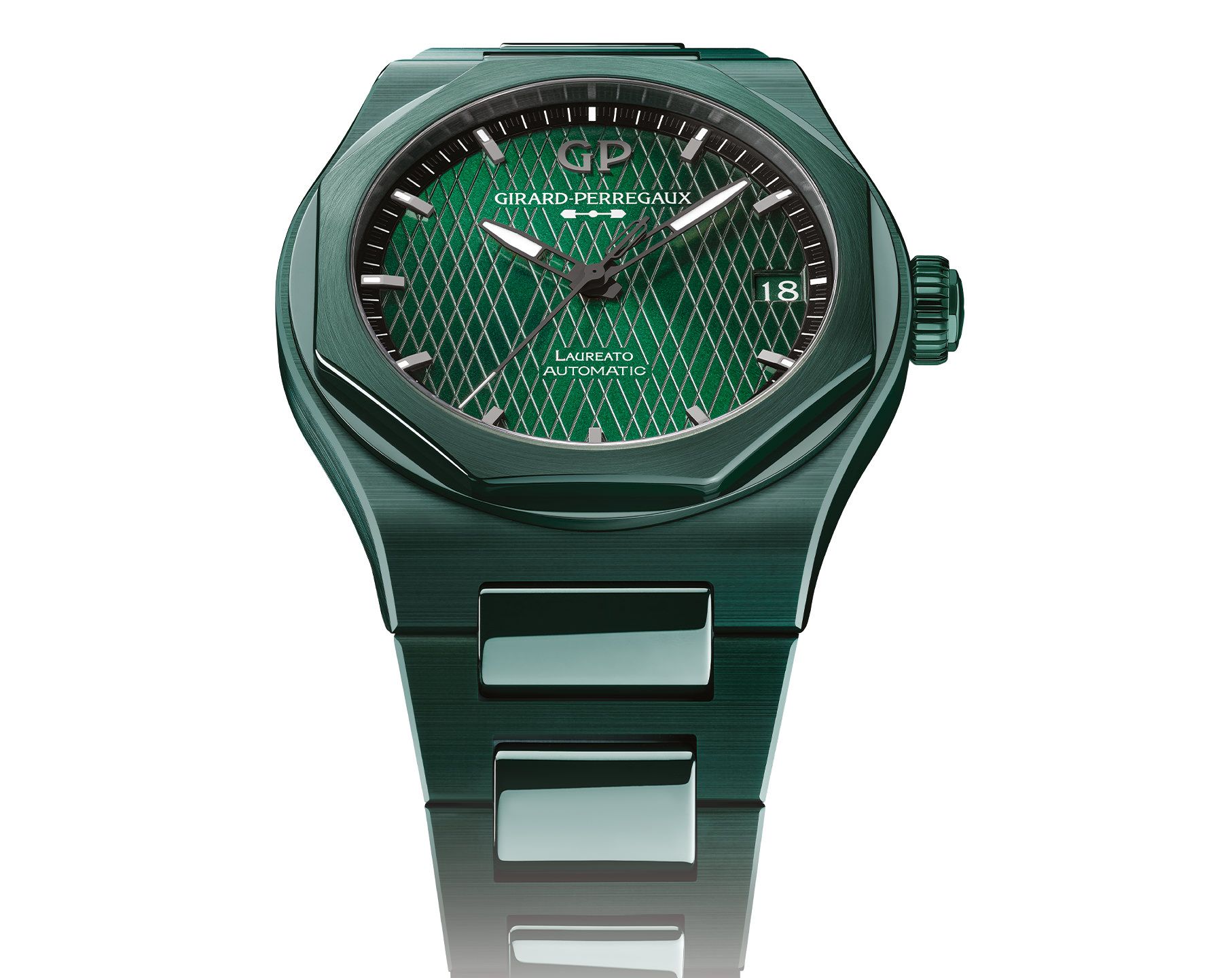 GirardPerregaux Classic Laureato 42 mm Watch in Green Dial