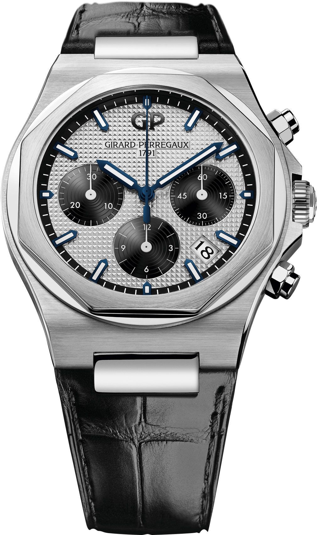 Girard-Perregaux Laureato Supermarine Chrono Silver Dial 38 mm Automatic Watch For Men - 1