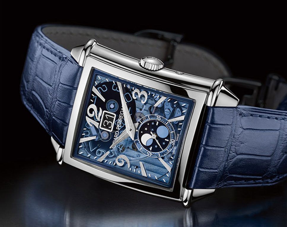 Girard-Perregaux Vintage 1945 Date And Moon Phases Blue Dial 35.25 mm Automatic Watch For Men - 3