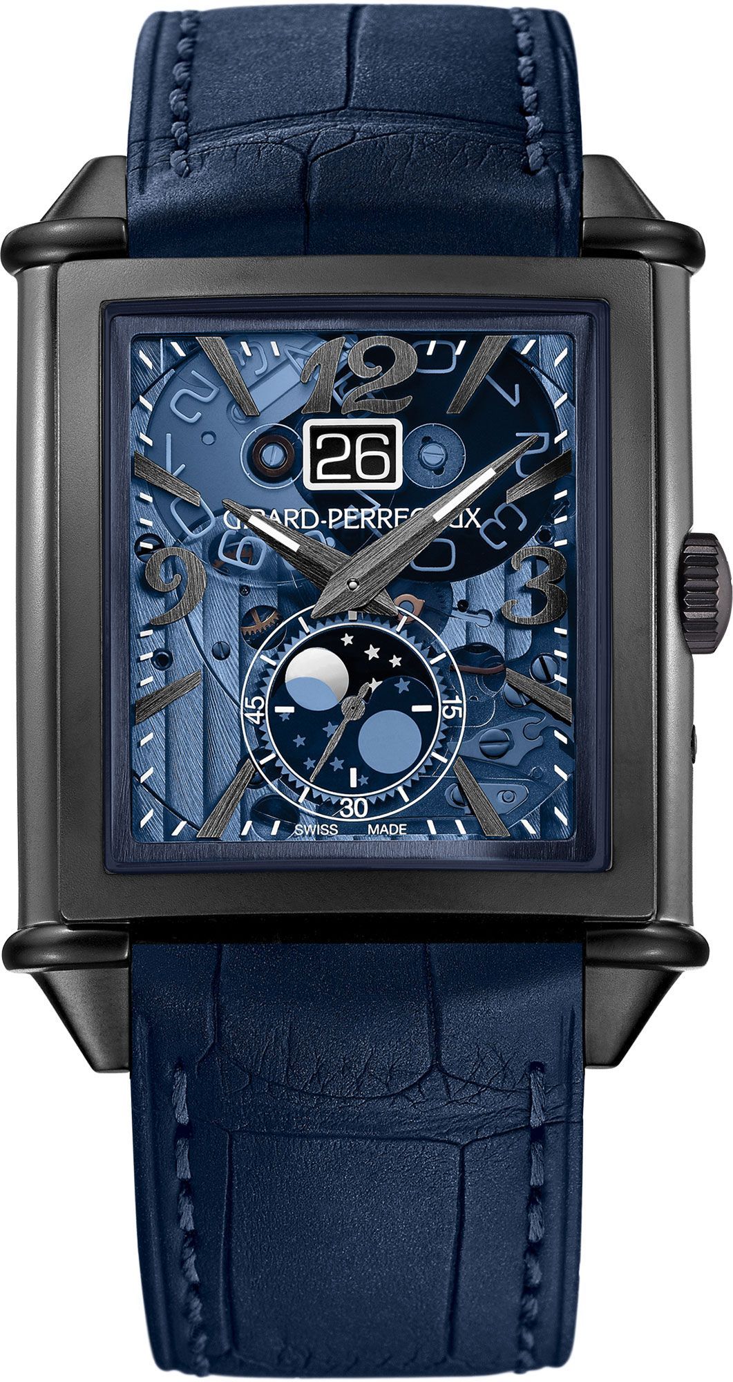 Girard-Perregaux Date And Moon Phases 35.25 mm Watch in Blue Dial For Men - 1