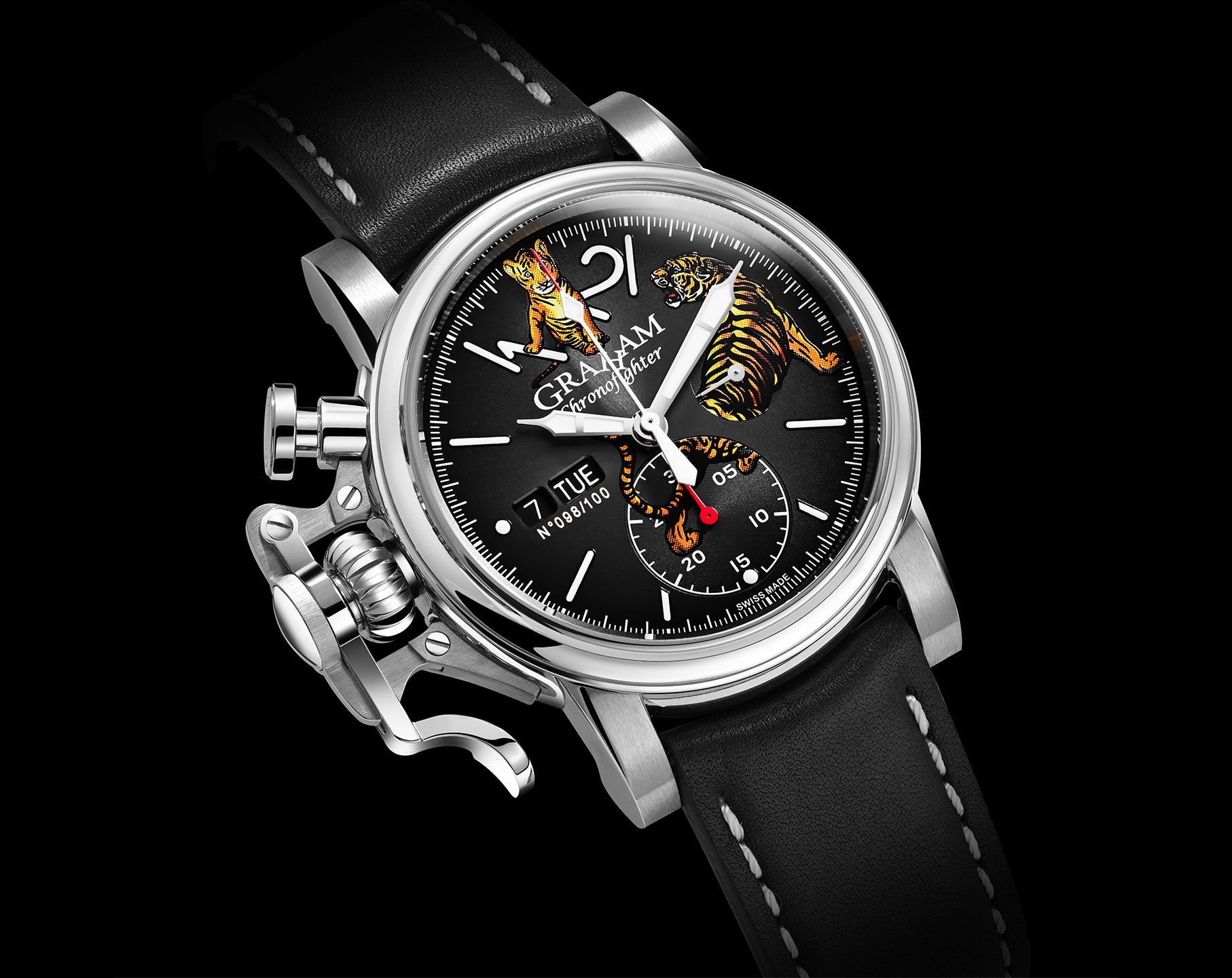 Graham Chronofighter Vintage  Black Dial 44 mm Automatic Watch For Men - 2