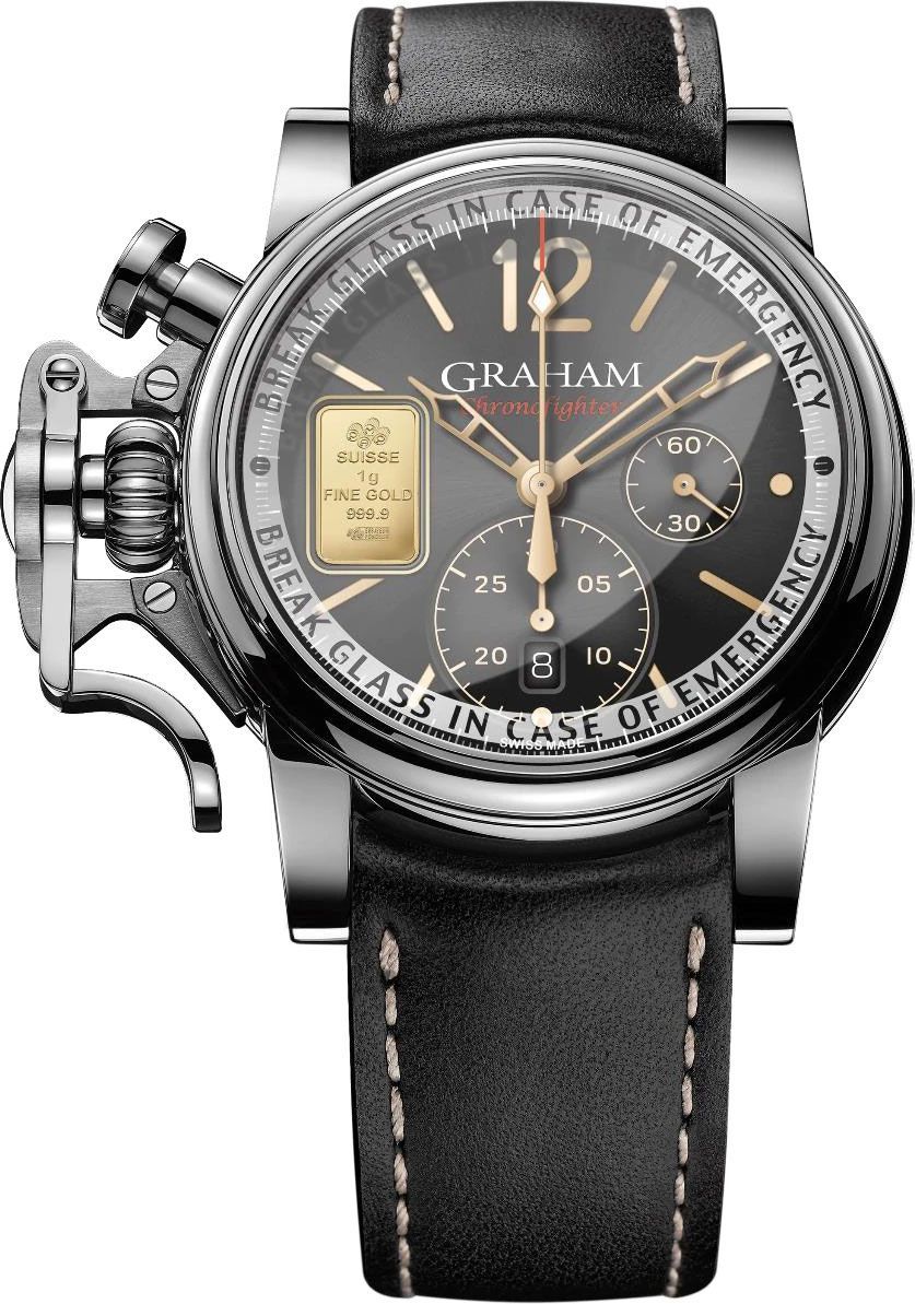 Graham Chronofighter Vintage  Black Dial 44 mm Automatic Watch For Men - 1