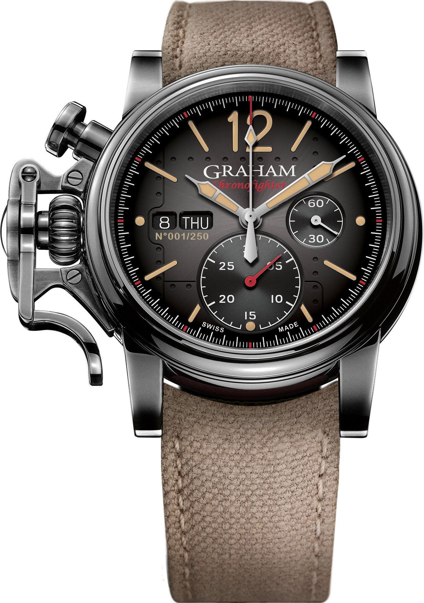 Graham Chronofighter Vintage  Black Dial 44 mm Automatic Watch For Men - 1