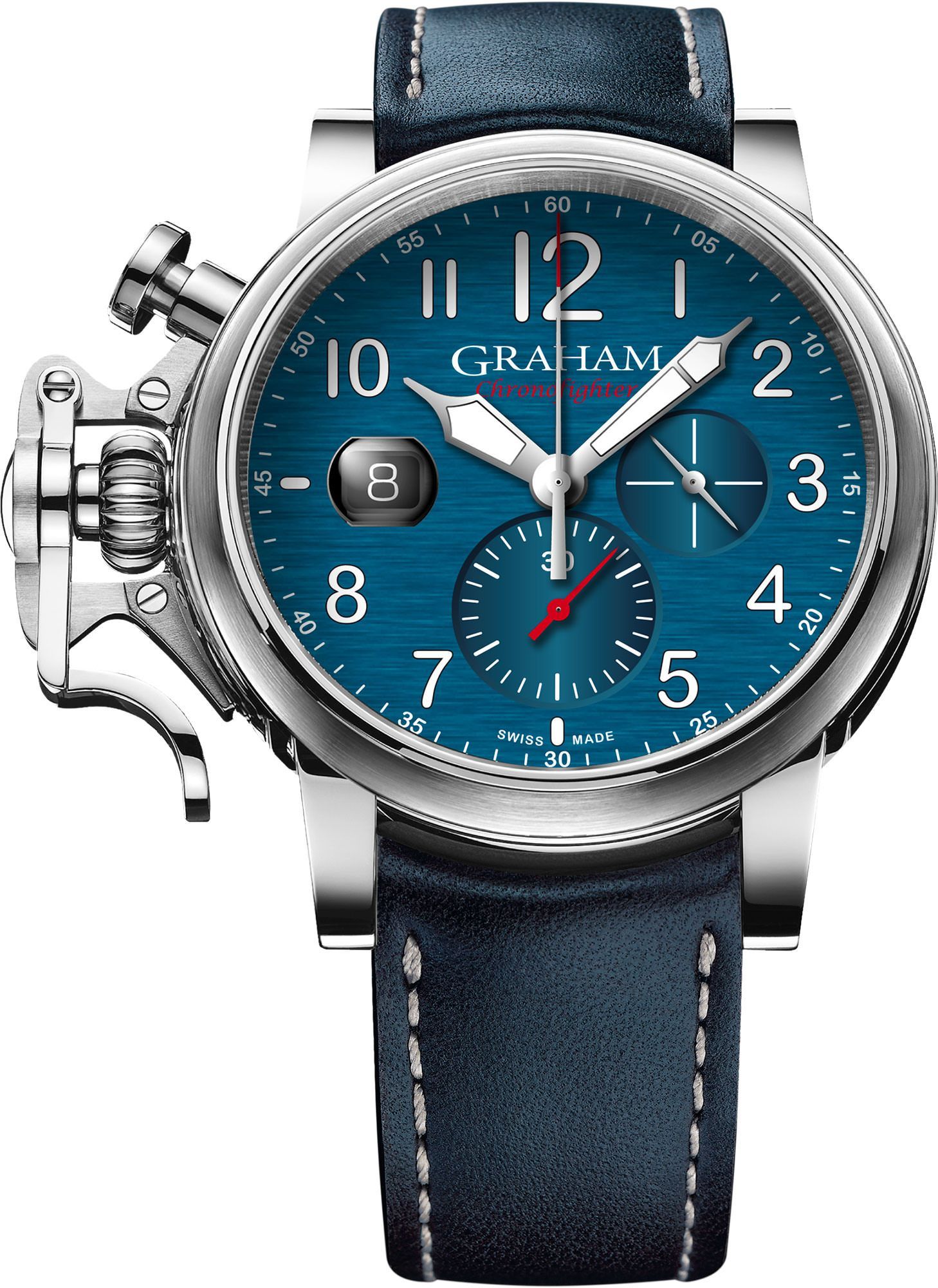 Graham Chronofighter Vintage  Blue Dial 47 mm Automatic Watch For Men - 1