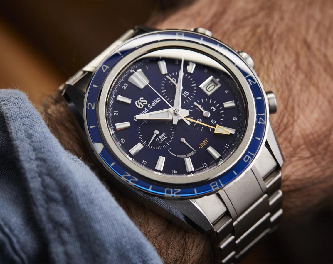 Grand Seiko Evolution 9  Blue Dial 45.3 mm Spring Drive Watch For Men - 4