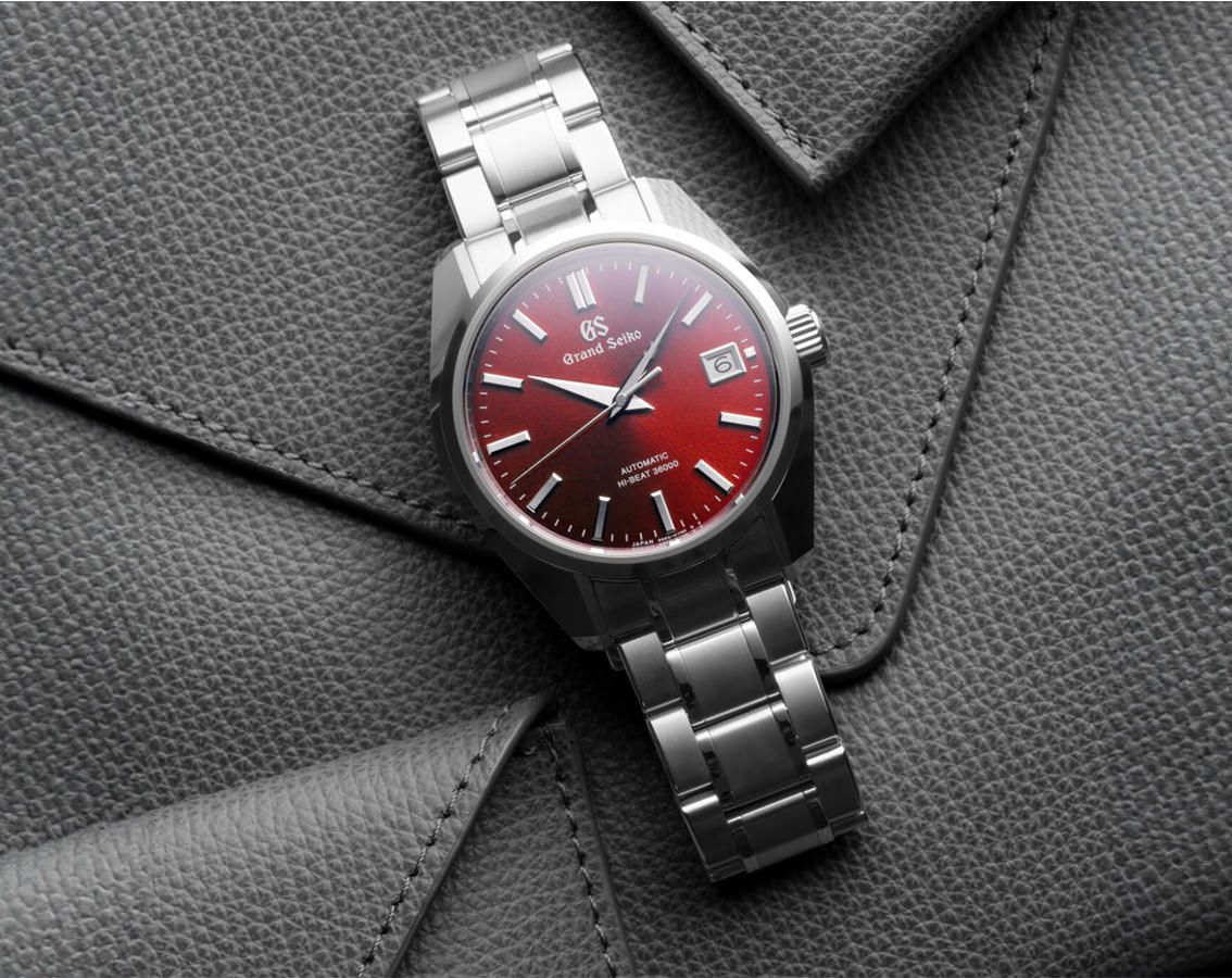 Grand Seiko Heritage Automatic Men Watches in Round case Red Dial