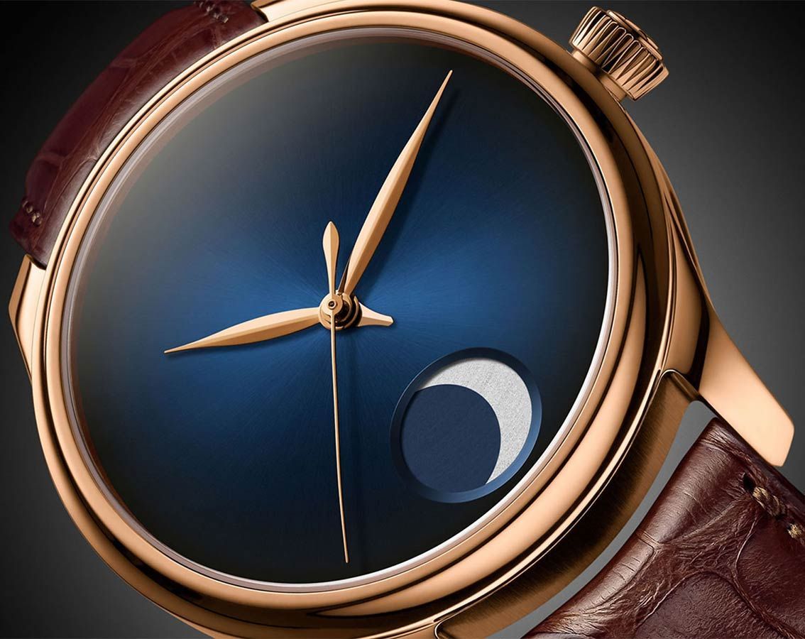 H. Moser Cie. Perpetual Moon 42 mm Watch in Blue Dial