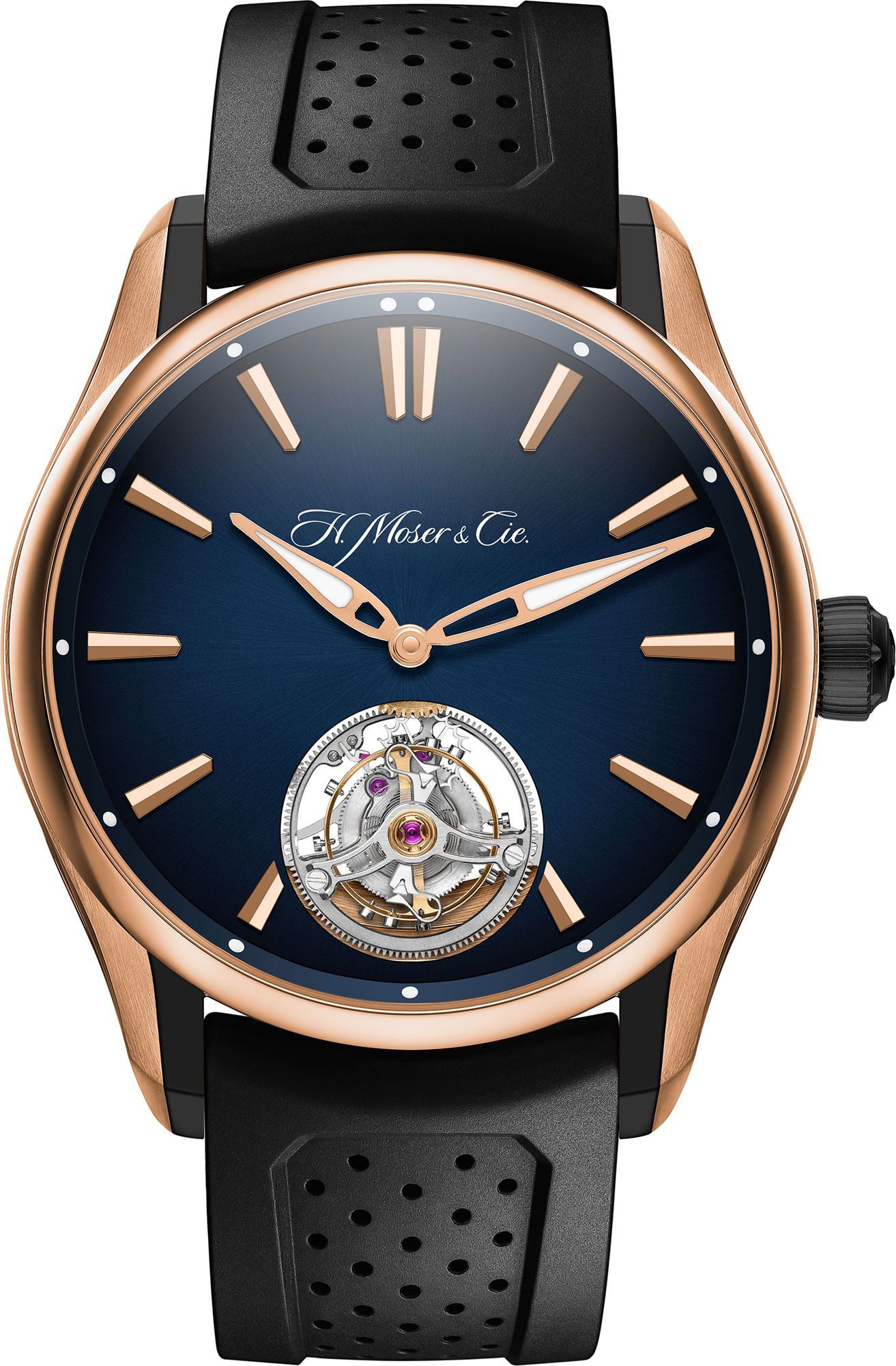 H. Moser & Cie. Pioneer Tourbillon Blue Dial 42.8 mm Automatic Watch For Men - 1