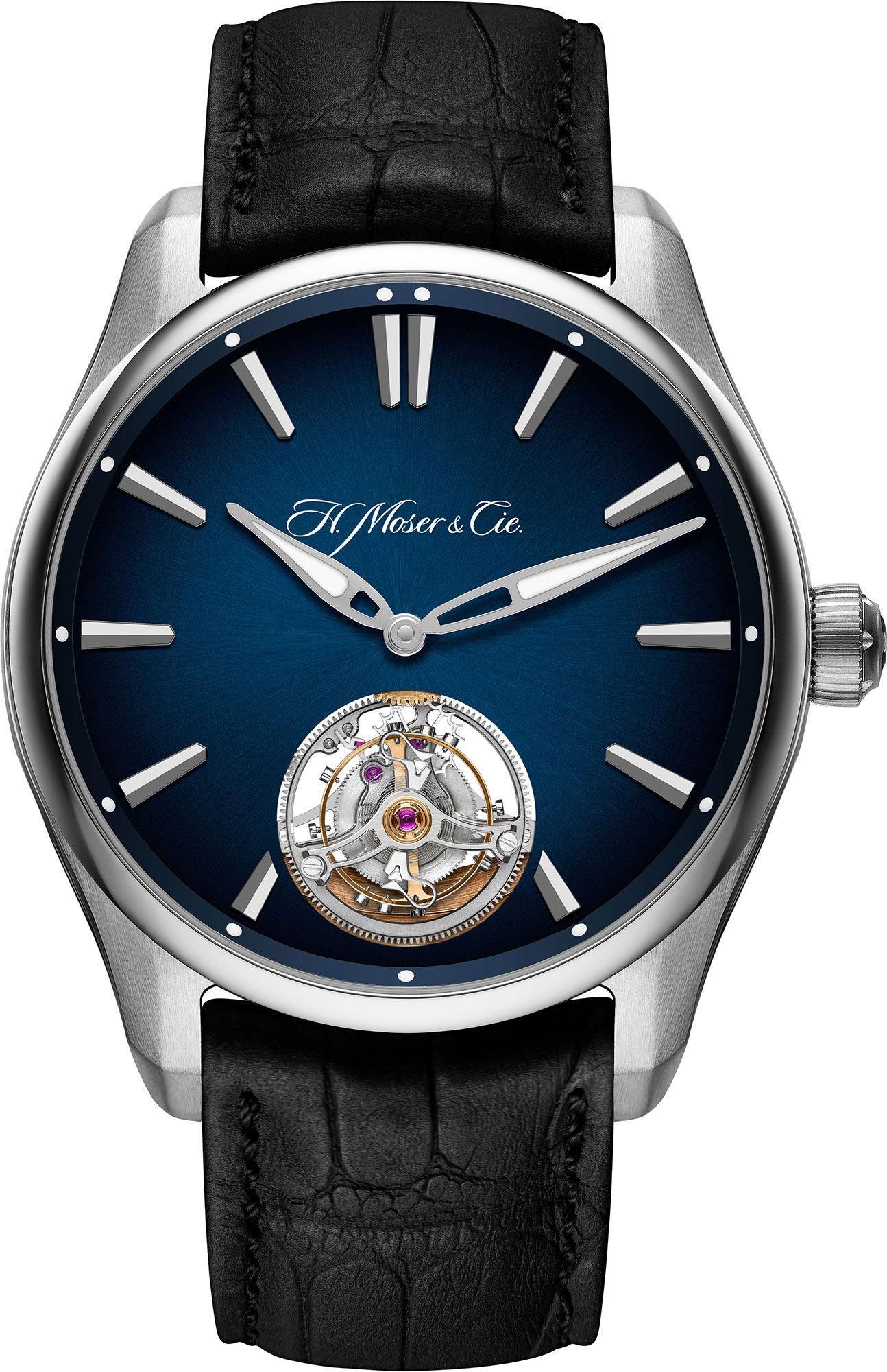 H. Moser & Cie. Pioneer Tourbillon Blue Dial 42.8 mm Automatic Watch For Men - 1