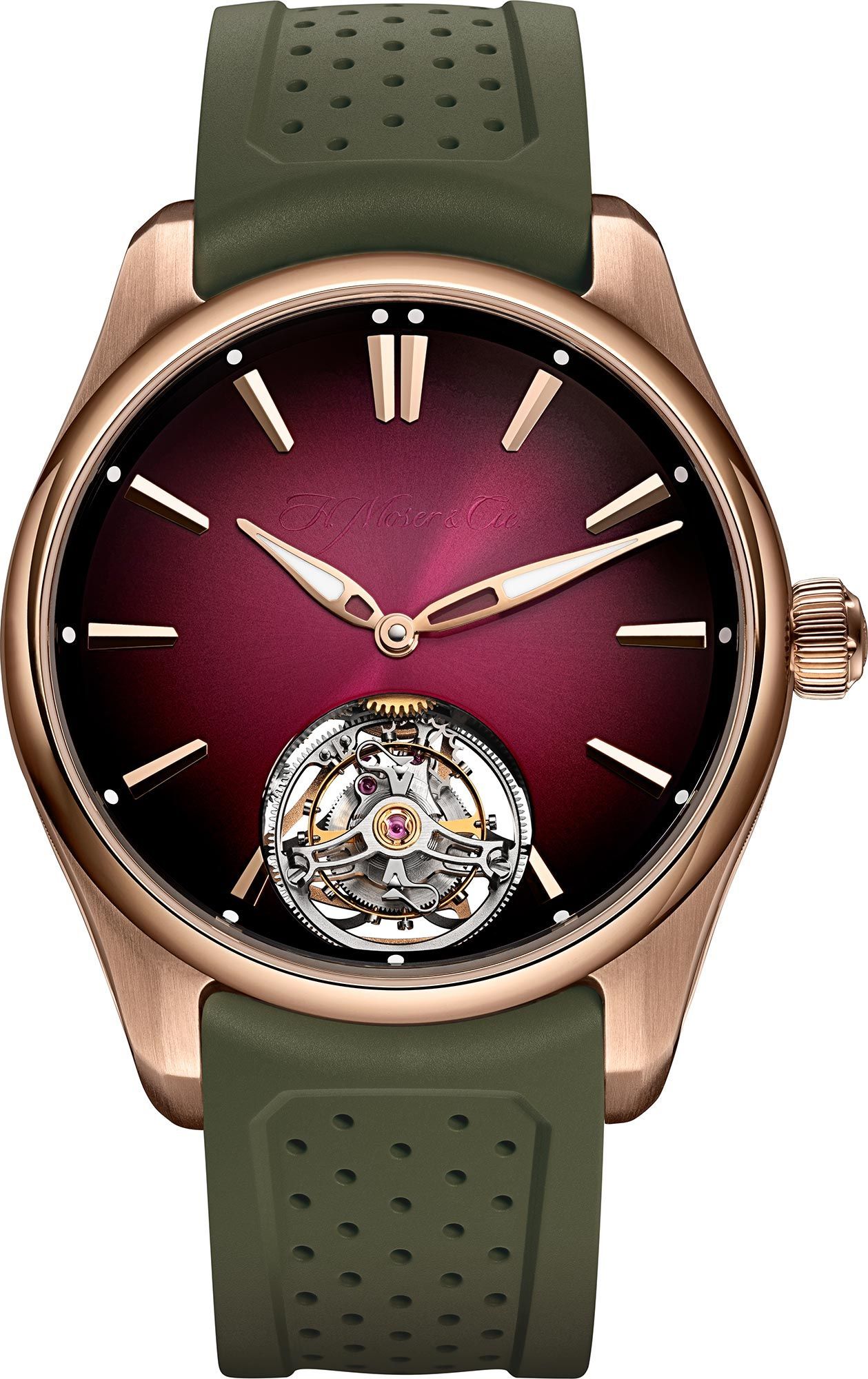 H. Moser & Cie. Pioneer Tourbillon Burgundy Dial 40 mm Automatic Watch For Men - 1