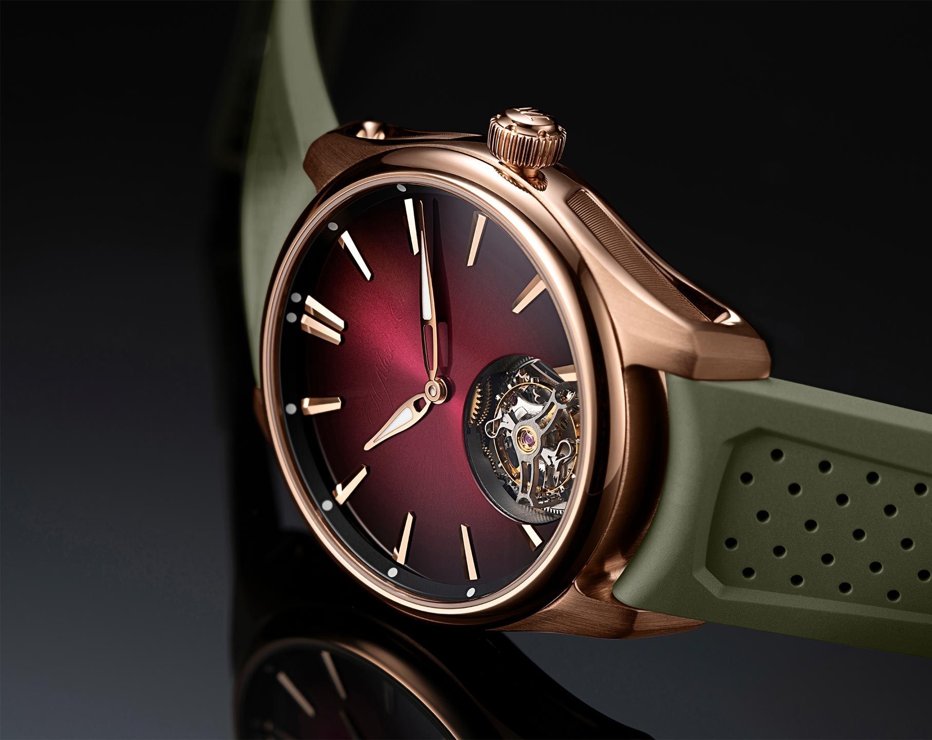H. Moser & Cie. Pioneer Tourbillon Burgundy Dial 40 mm Automatic Watch For Men - 11