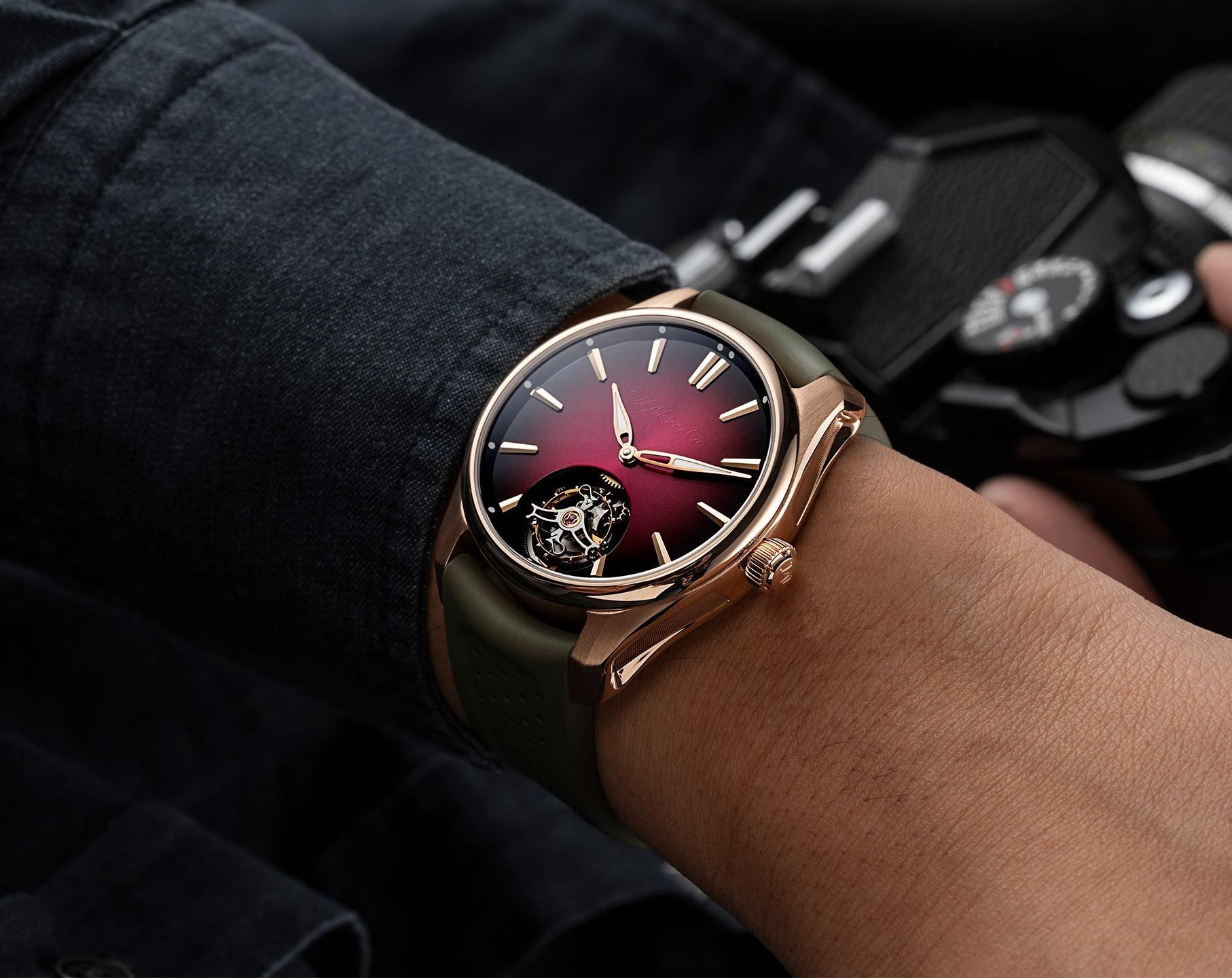 H. Moser & Cie. Pioneer Tourbillon Burgundy Dial 40 mm Automatic Watch For Men - 8