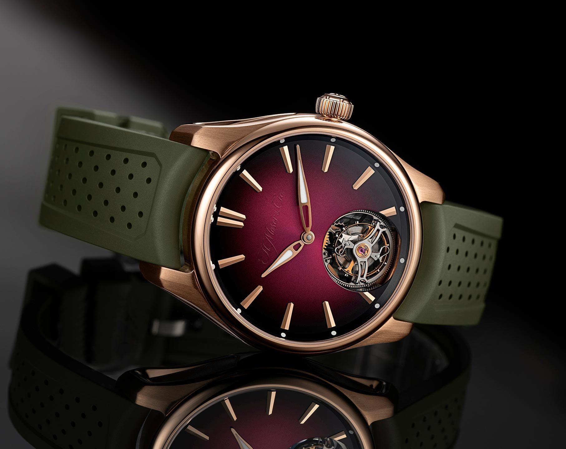 H. Moser & Cie. Pioneer Tourbillon Burgundy Dial 40 mm Automatic Watch For Men - 10