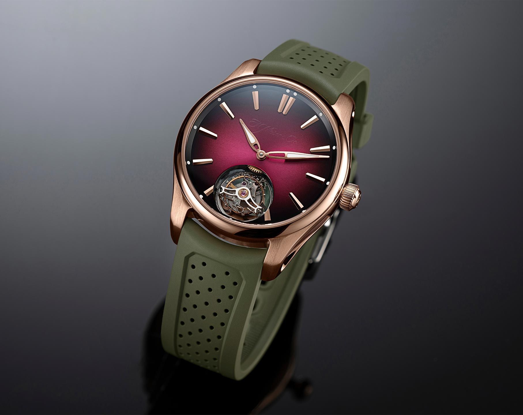H. Moser & Cie. Pioneer Tourbillon Burgundy Dial 40 mm Automatic Watch For Men - 9