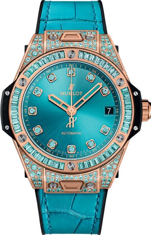 Hublot Big Bang One Click King Gold Paraiba Turquoise Dial 39 mm Automatic Watch For Women - 1