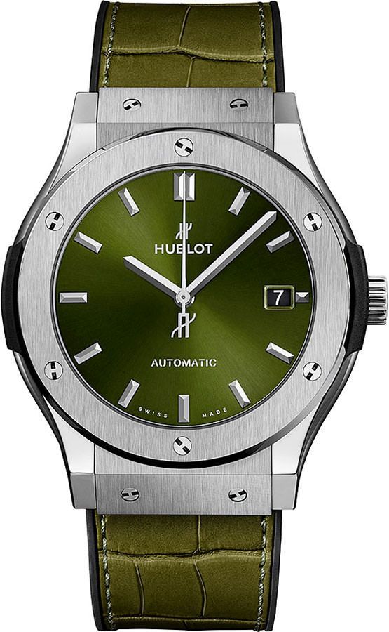 Hublot 3-Hands 45 mm Watch in Green Dial For Men - 1
