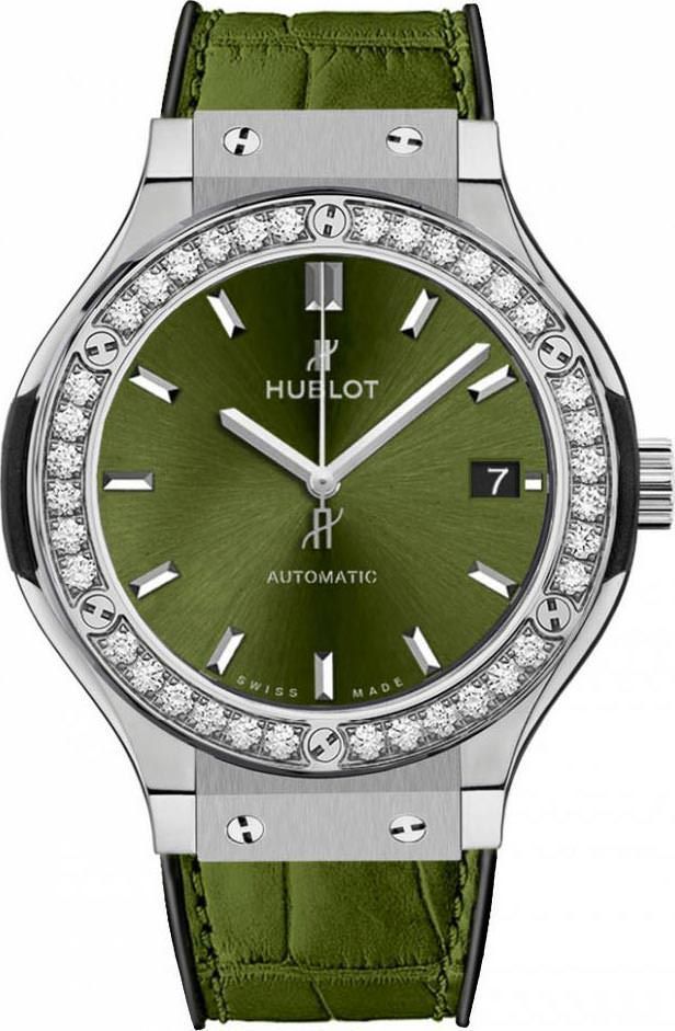 Hublot Classic Fusion 3-Hands Green Dial 38 mm Automatic Watch For Men - 1