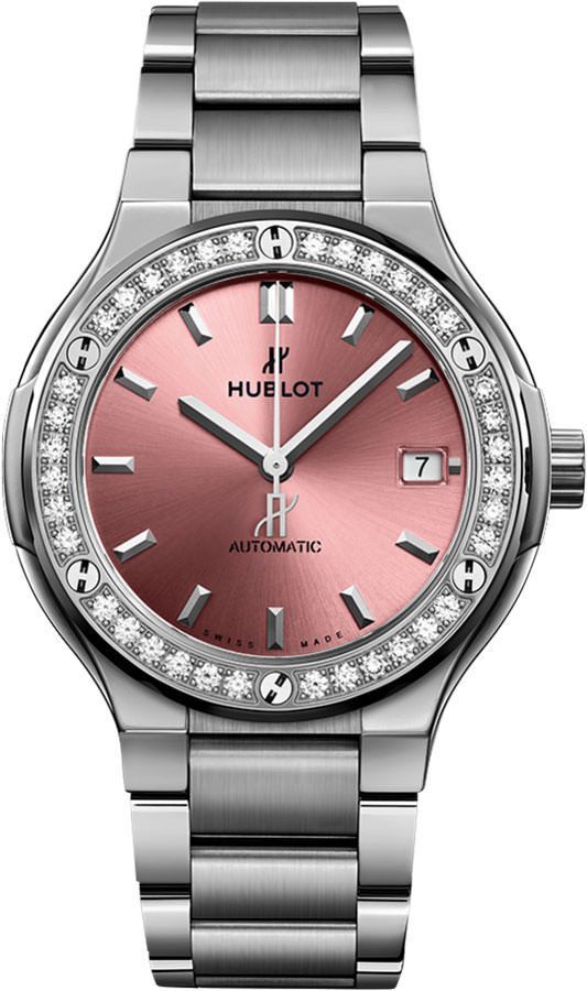 Hublot 3-Hands 38 mm Watch in Pink Dial For Women - 1