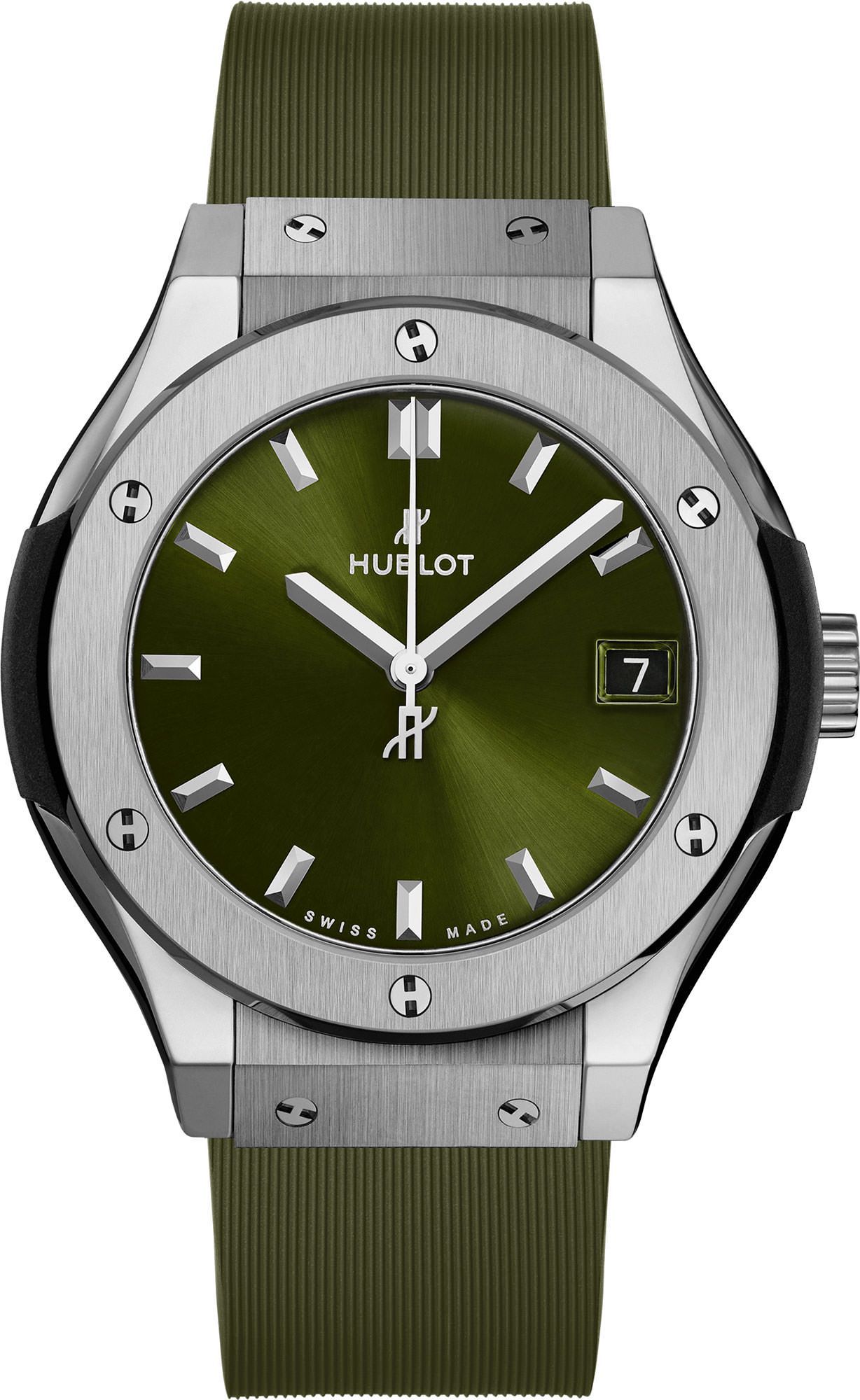 Hublot Classic Fusion 3-Hands Green Dial 33 mm Quartz Watch For Women - 1
