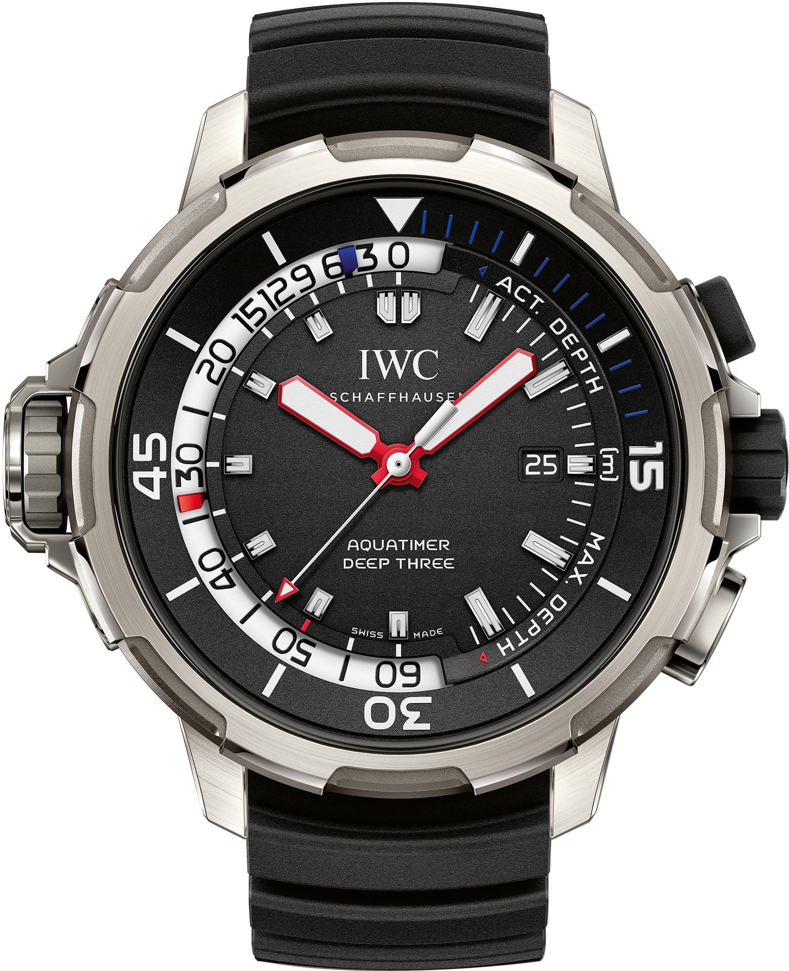 IWC Aquatimer Deep Three Black Dial 46 mm Automatic Watch For Men - 1