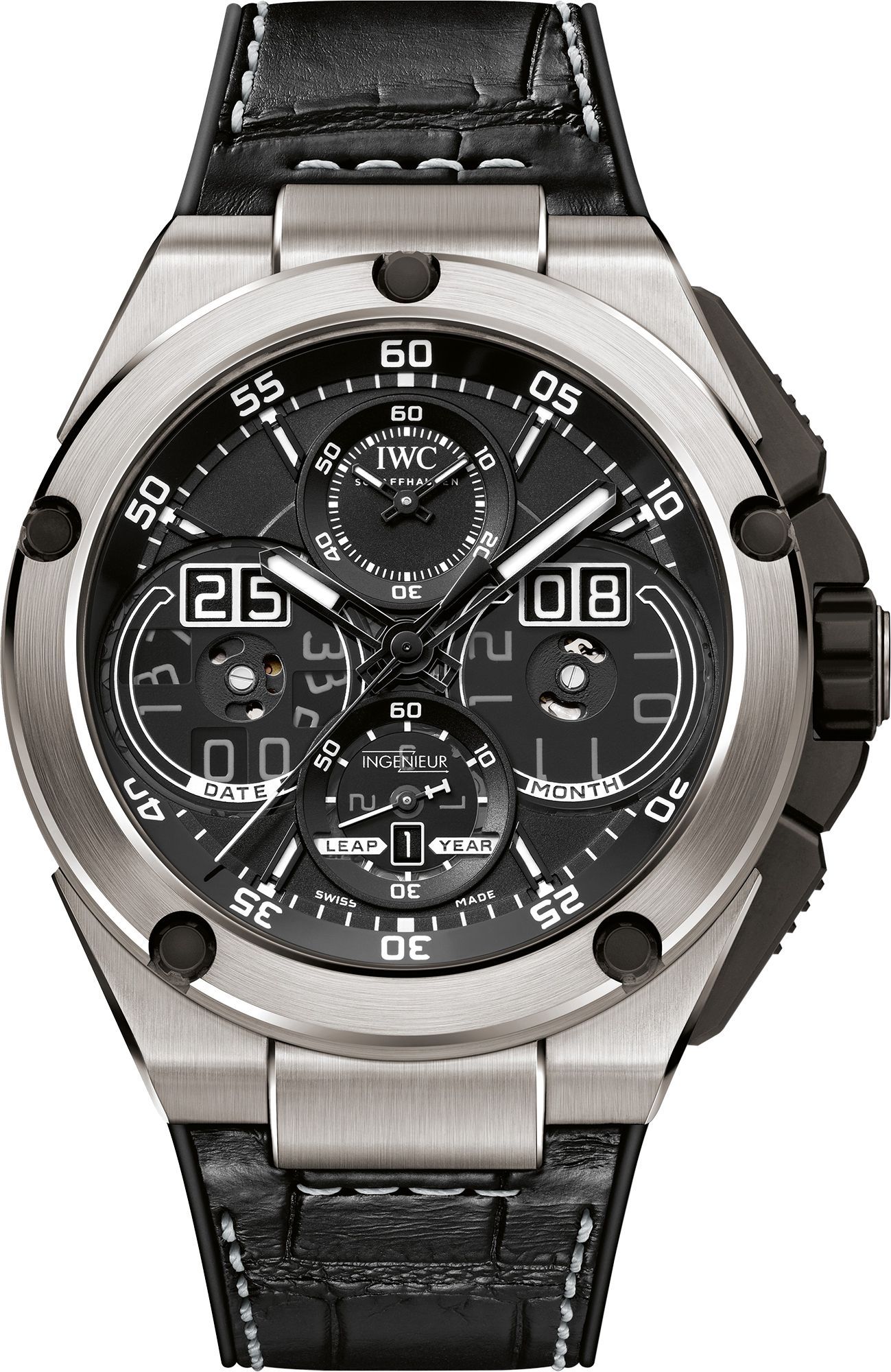 IWC Ingenieur Perpetual Calendar Black Dial 46 mm Automatic Watch For Men - 1