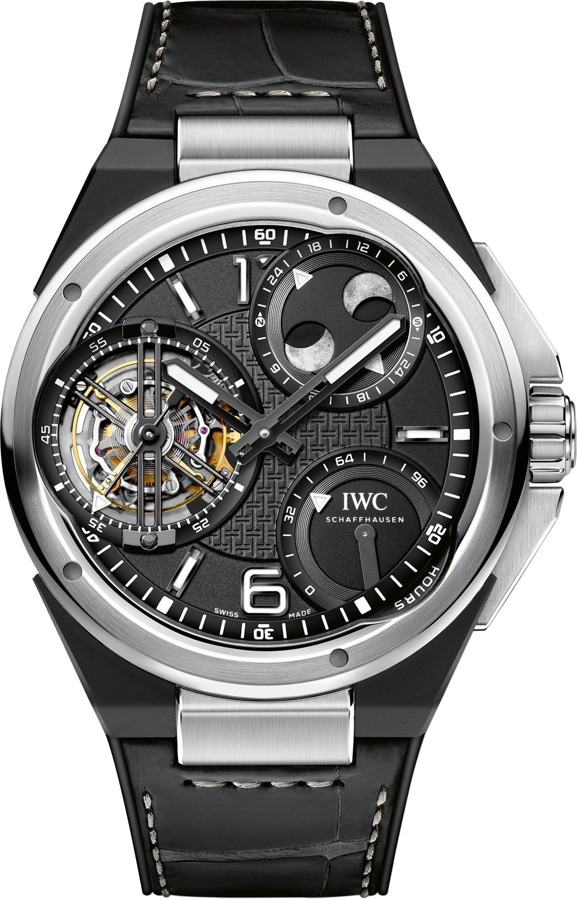 IWC Ingenieur Constant Force Tourbillon Black Dial 46 mm Manual Winding Watch For Men - 1
