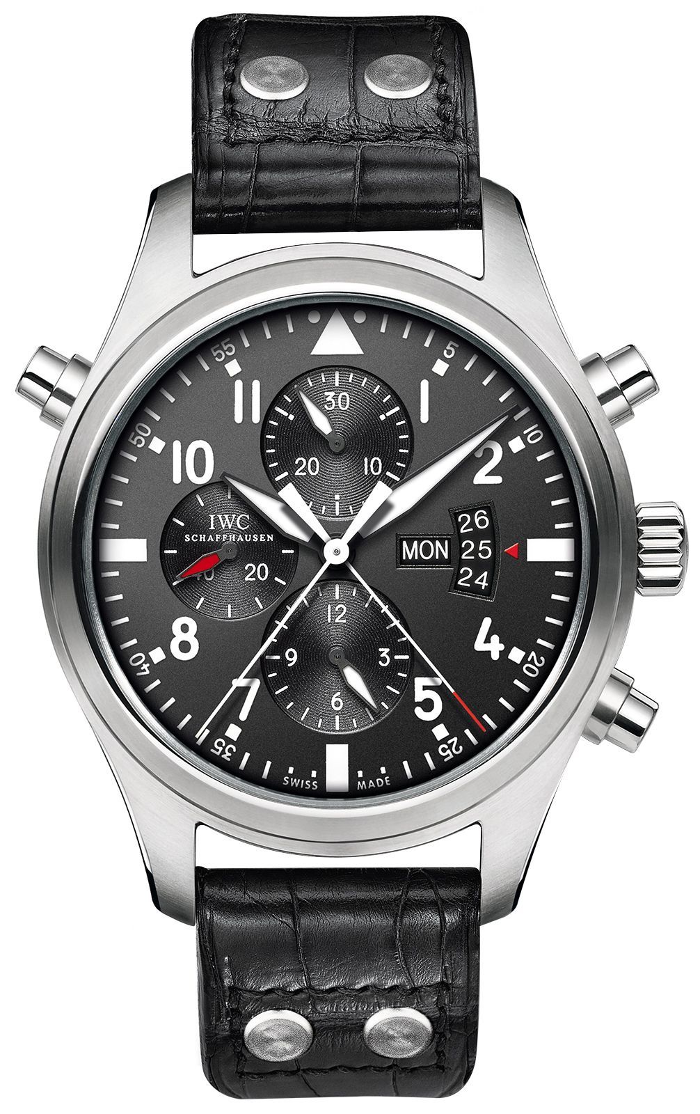 IWC Double Chronograph 46 mm Watch in Black Dial For Men - 1