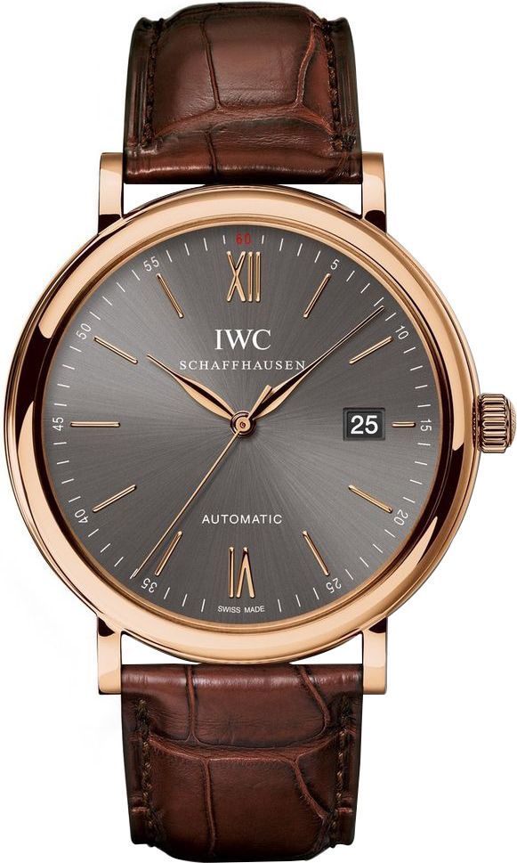IWC  40 mm Watch in Black Dial For Men - 1