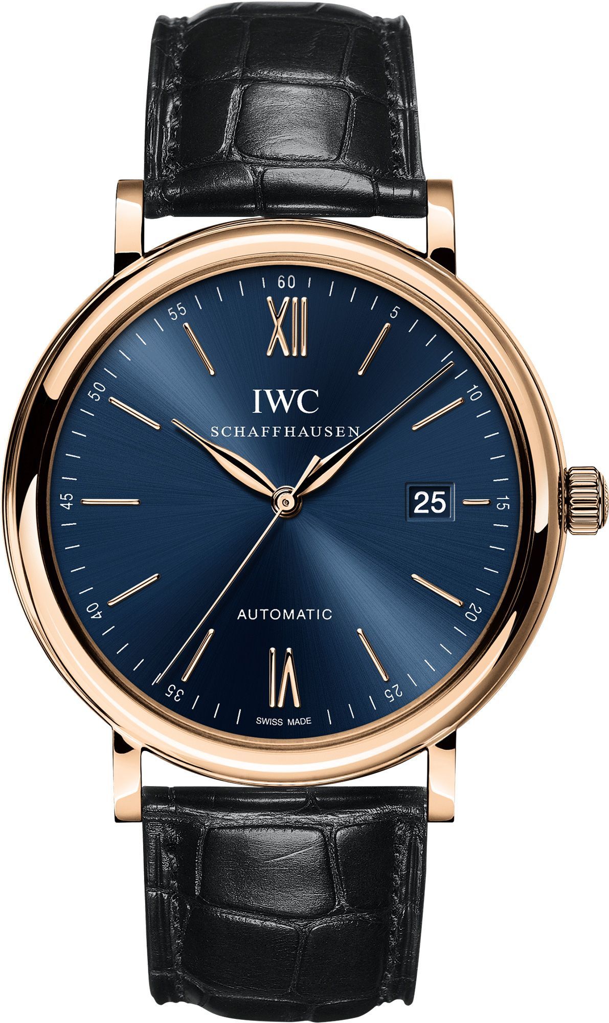 IWC  40 mm Watch in Blue Dial For Men - 1