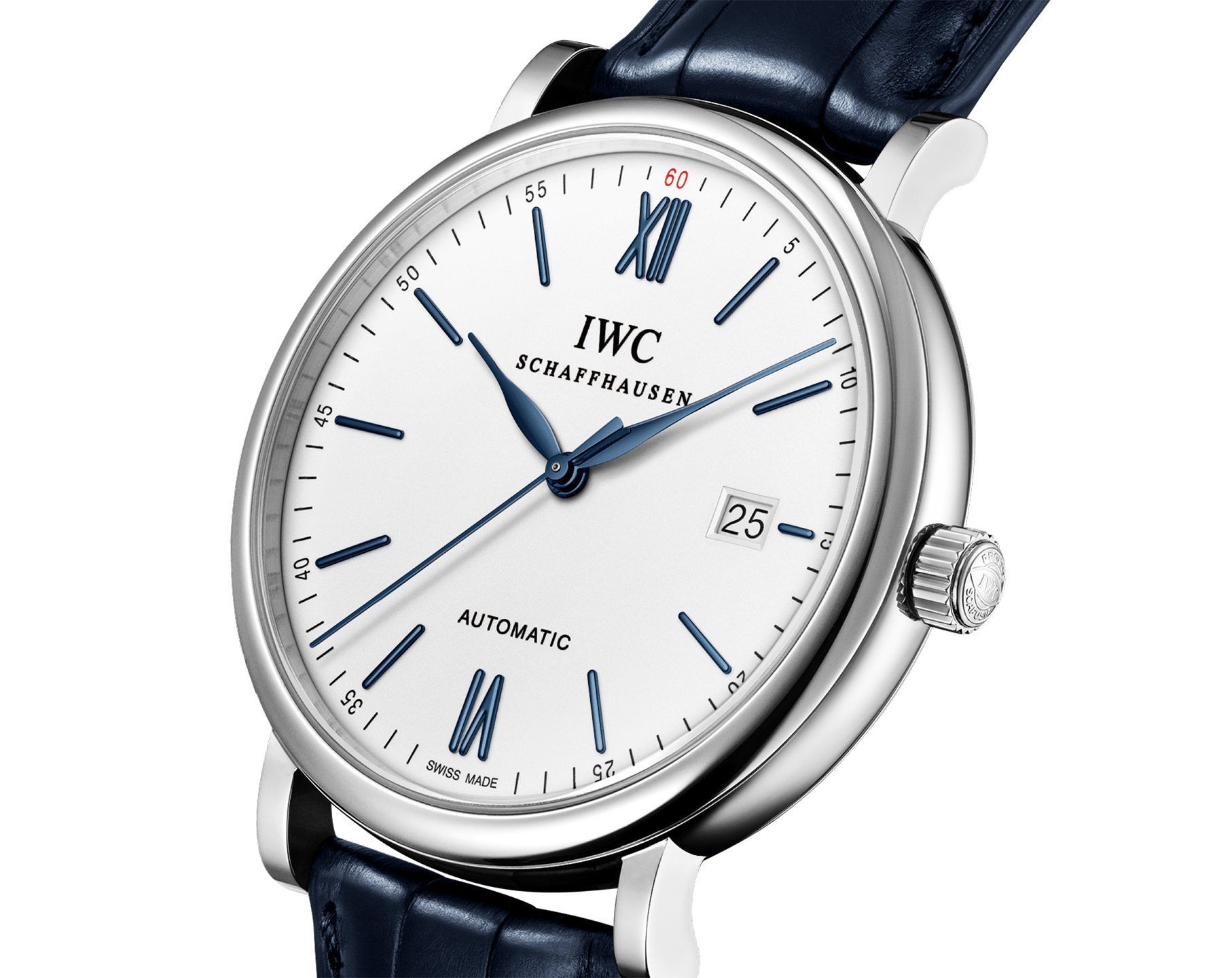 IWC  40 mm Watch in White Dial For Men - 3